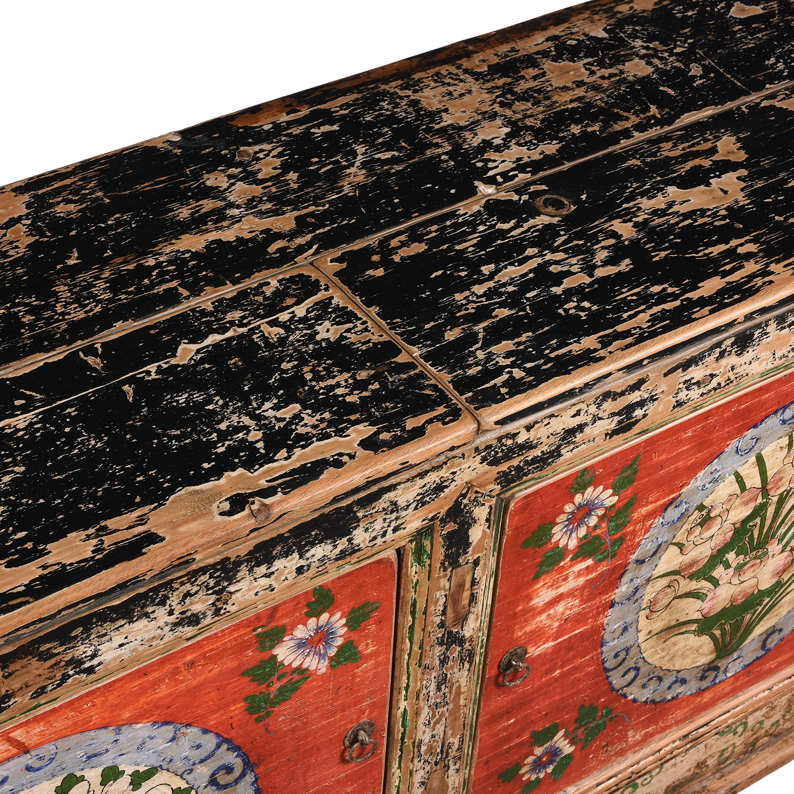2 Door Painted Mongolian Sideboard - Ca 1920 - Image 10
