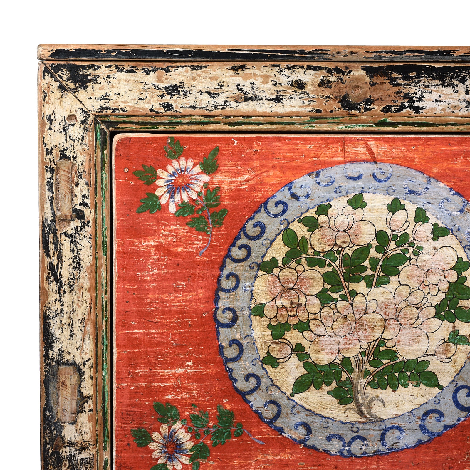 2 Door Painted Mongolian Sideboard - Ca 1920 - Image 2