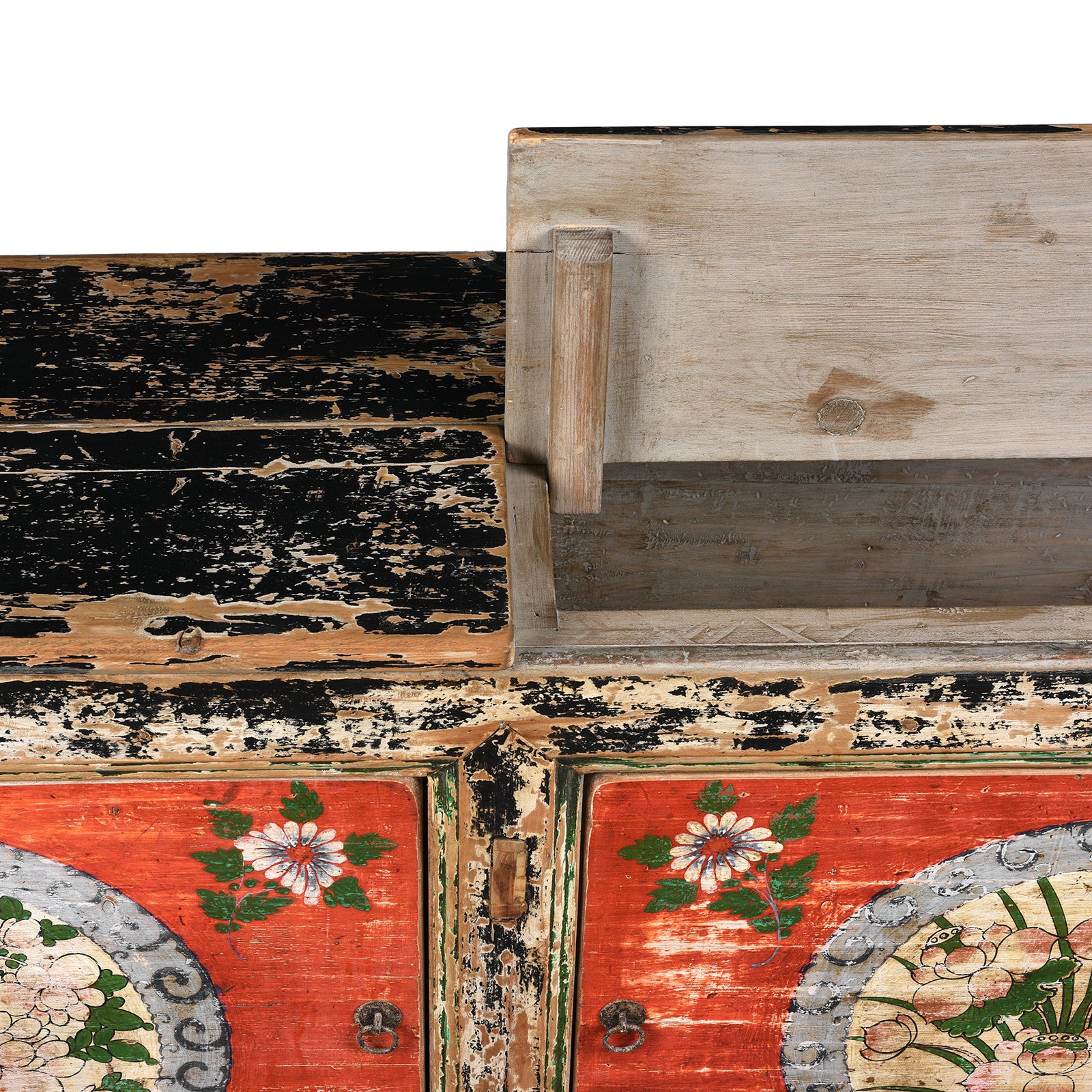 2 Door Painted Mongolian Sideboard - Ca 1920 - Image 5