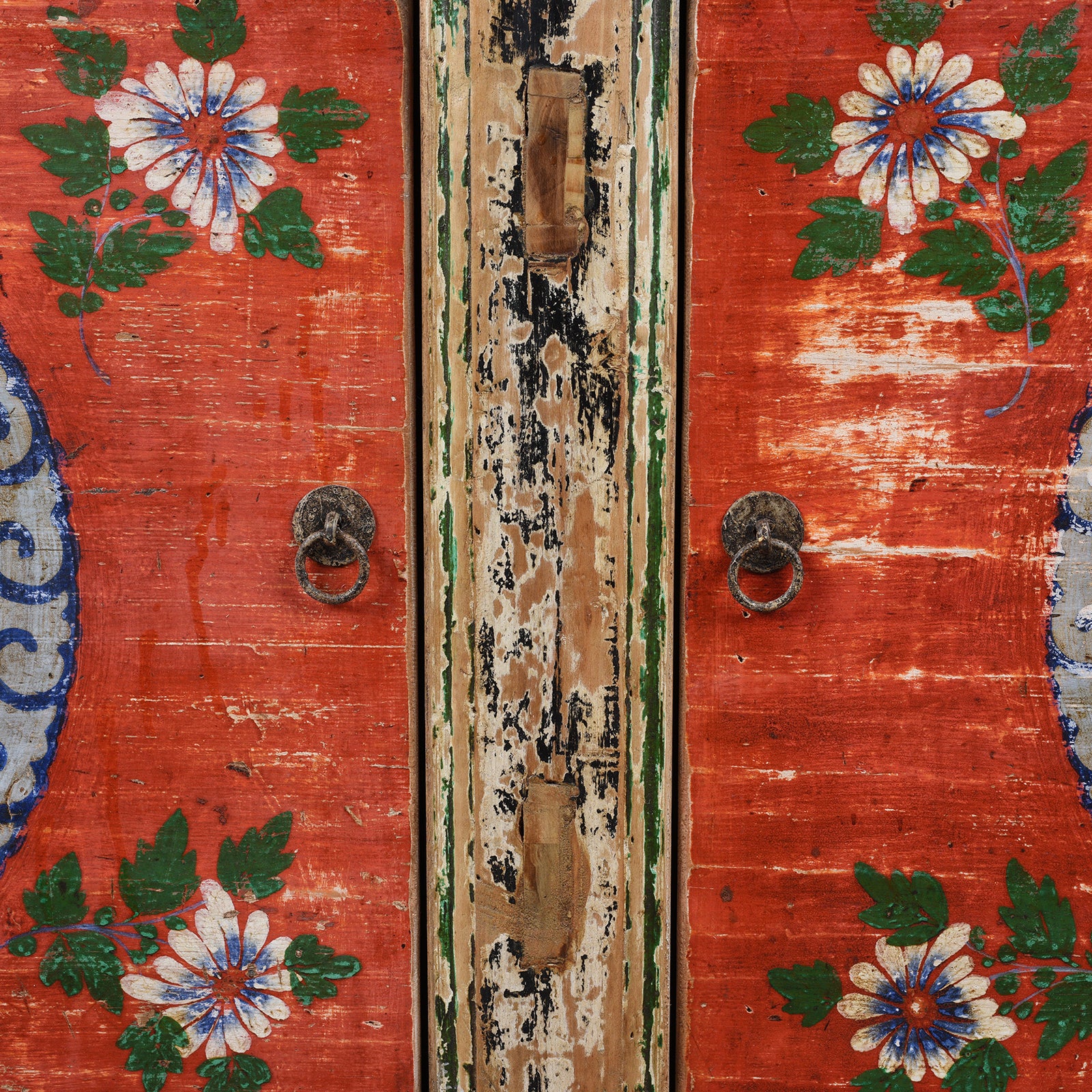 2 Door Painted Mongolian Sideboard - Ca 1920 - Image 7