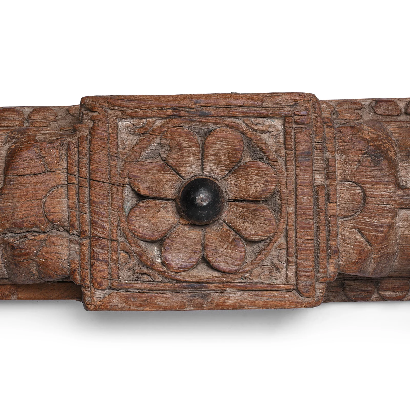 Coat Hook Rail Made From Carved Teak Panel - 19th Century - Image 2