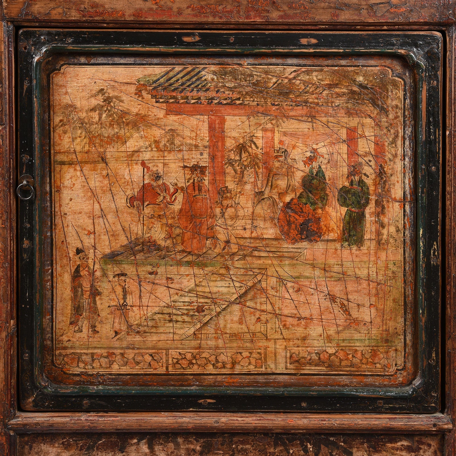 3 Door Painted Mongolian Sideboard - 19th Century - Image 3