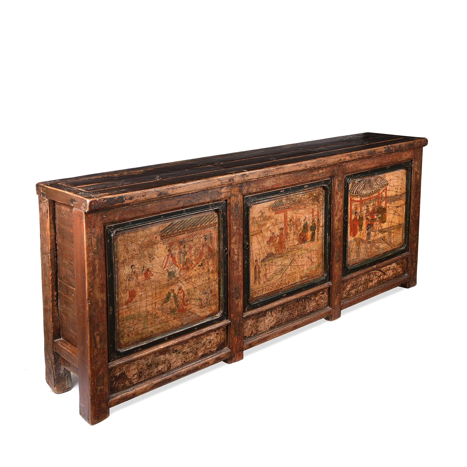 3 Door Painted Mongolian Sideboard - 19th Century - Image 5
