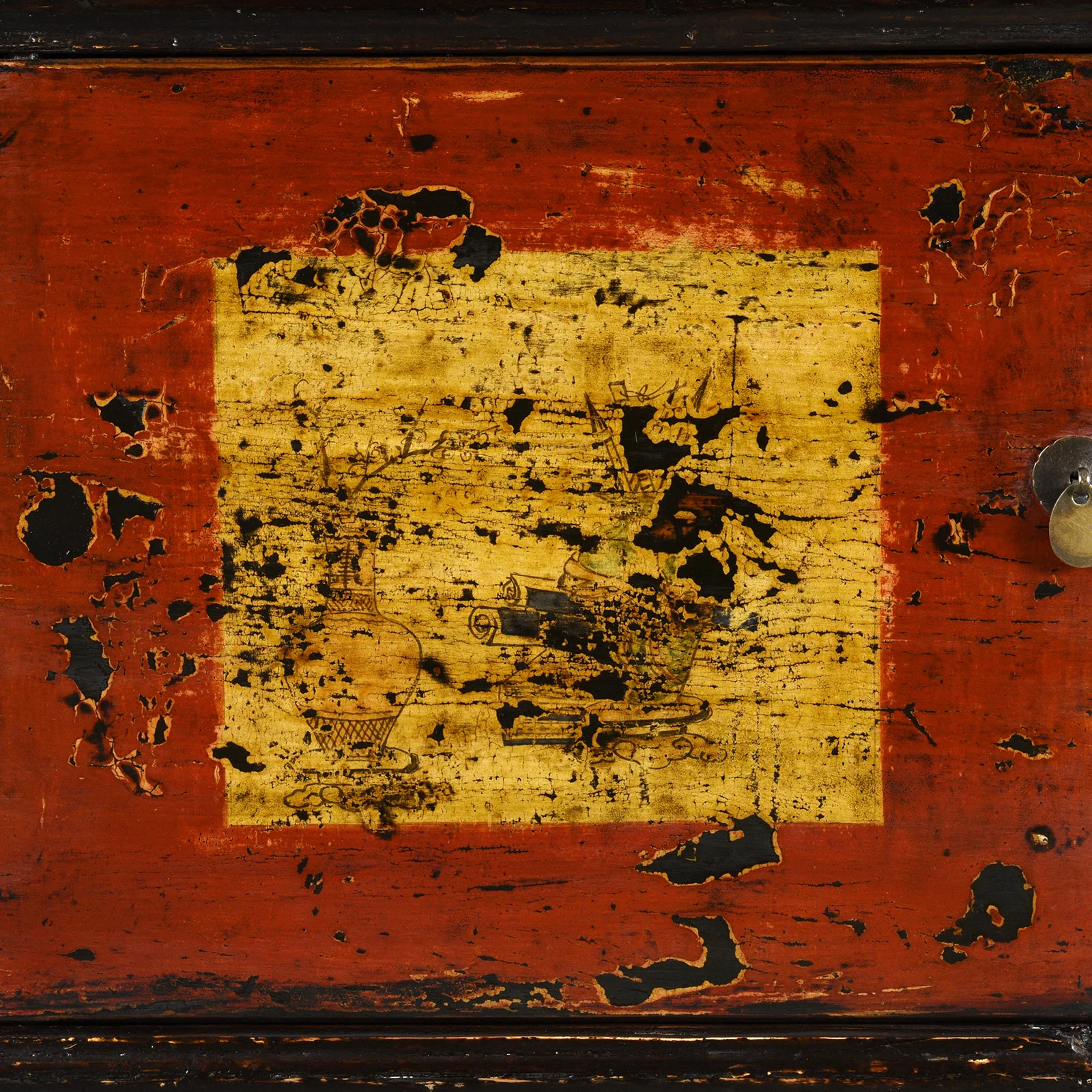 3 Door Painted Shanxi Sideboard - Ca 1920 - Image 6