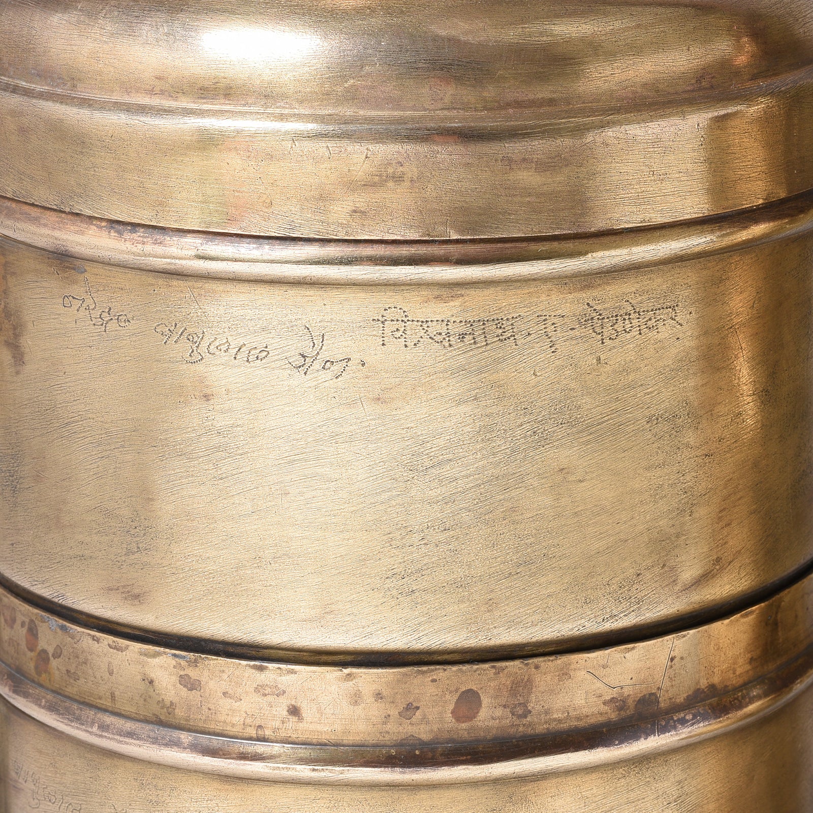 3 Tier Indian Vintage Brass Tiffin Box Set - Ca 1930 - Image 8