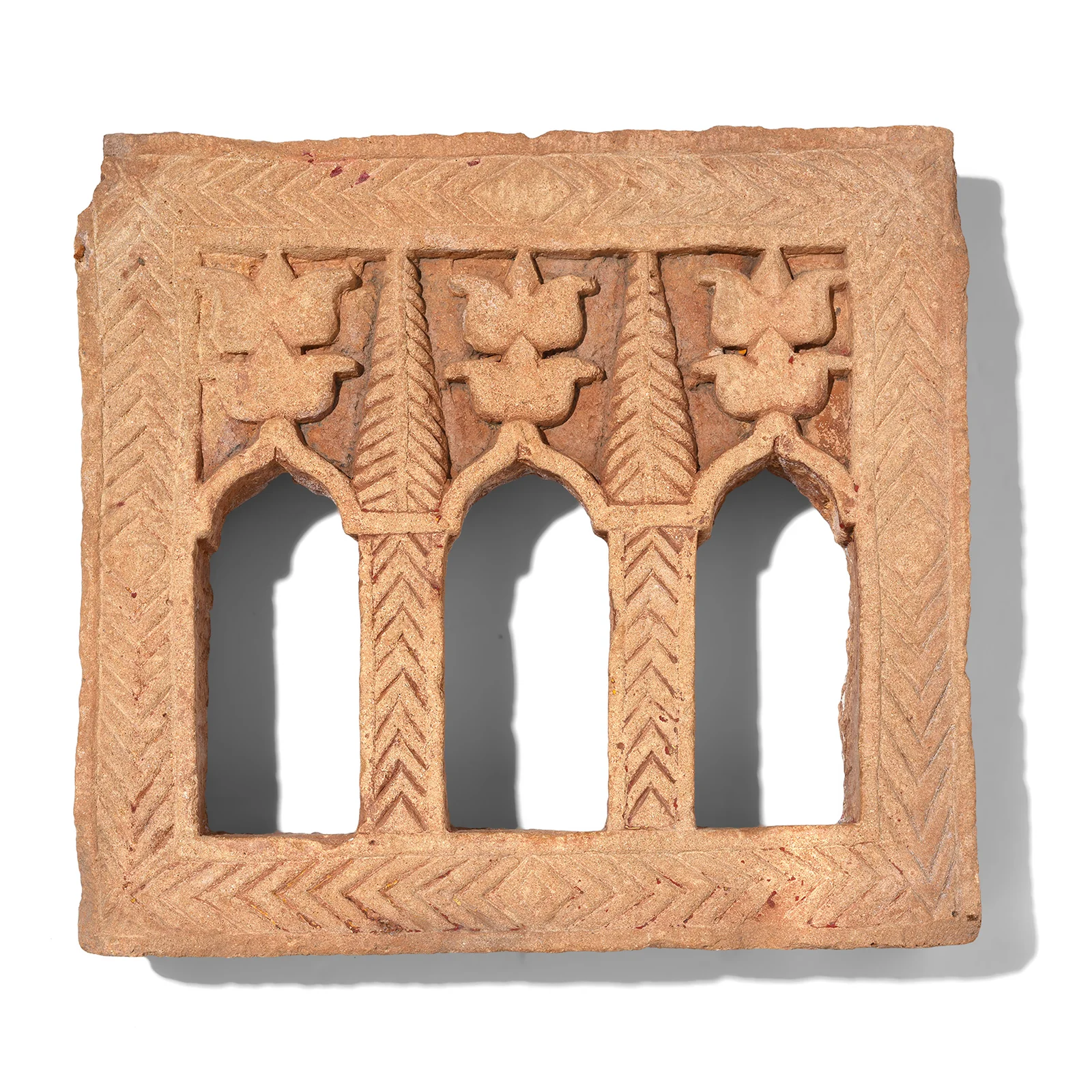 3 Way Stone Lamp Niche From Jaisalmer - 19th Century