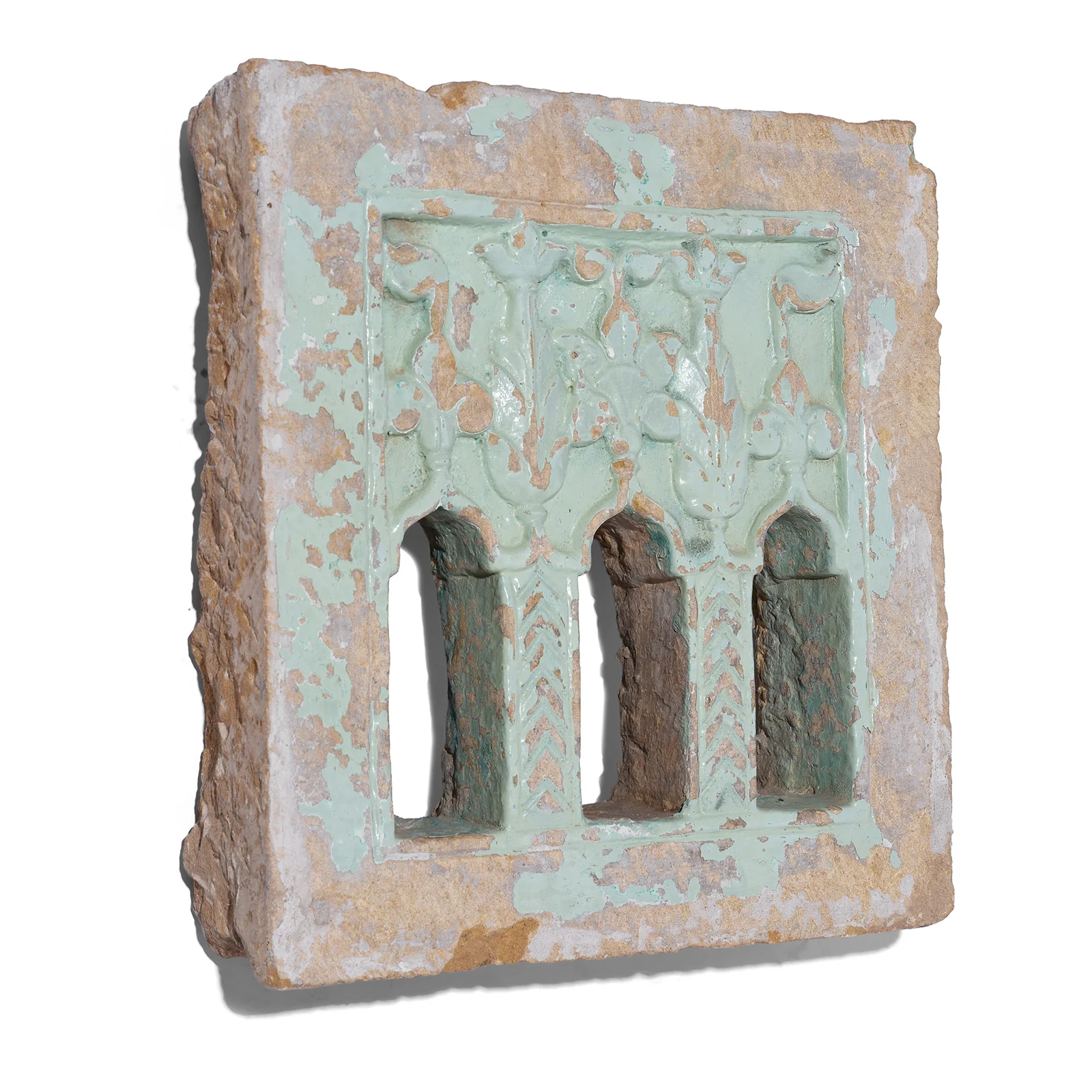 3 Way Stone Lamp Niche from Jaisalmer- 19th Century - Image 3