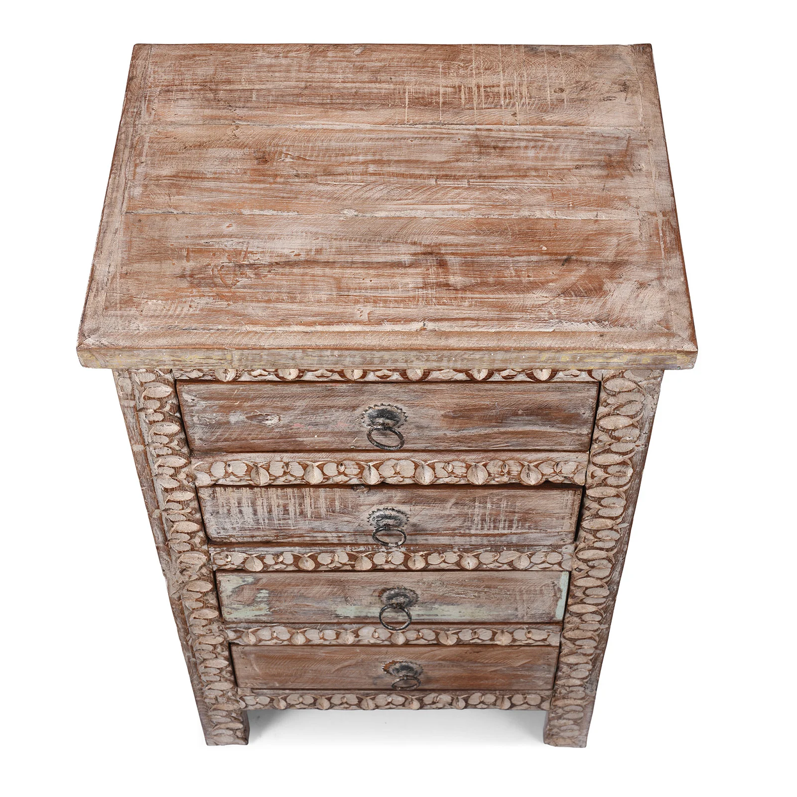 Bedside 4 Drawer Chest Made From Reclaimed Teak - Image 6