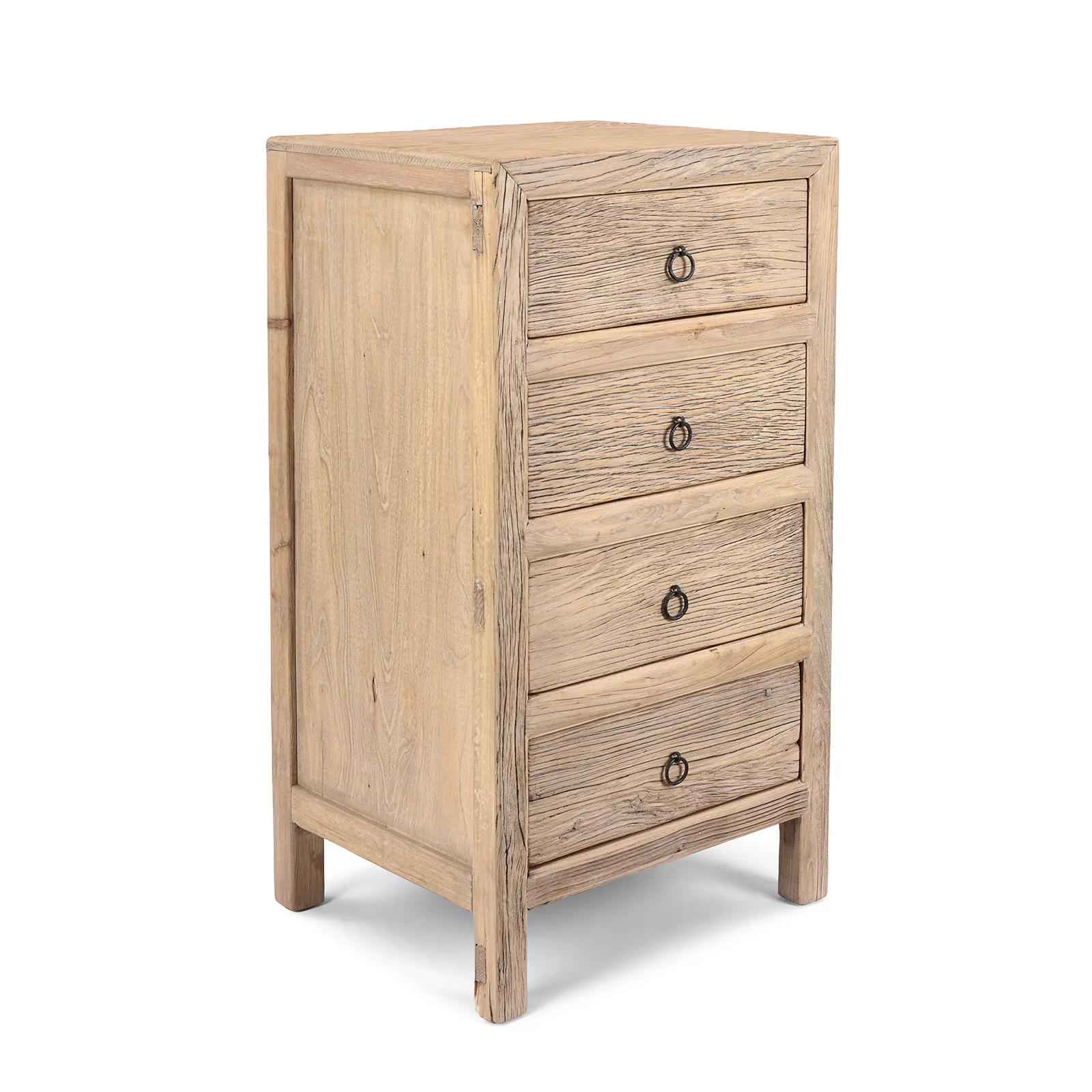 Rustic Sunbleached 4 Drawer Tallboy - Image 4