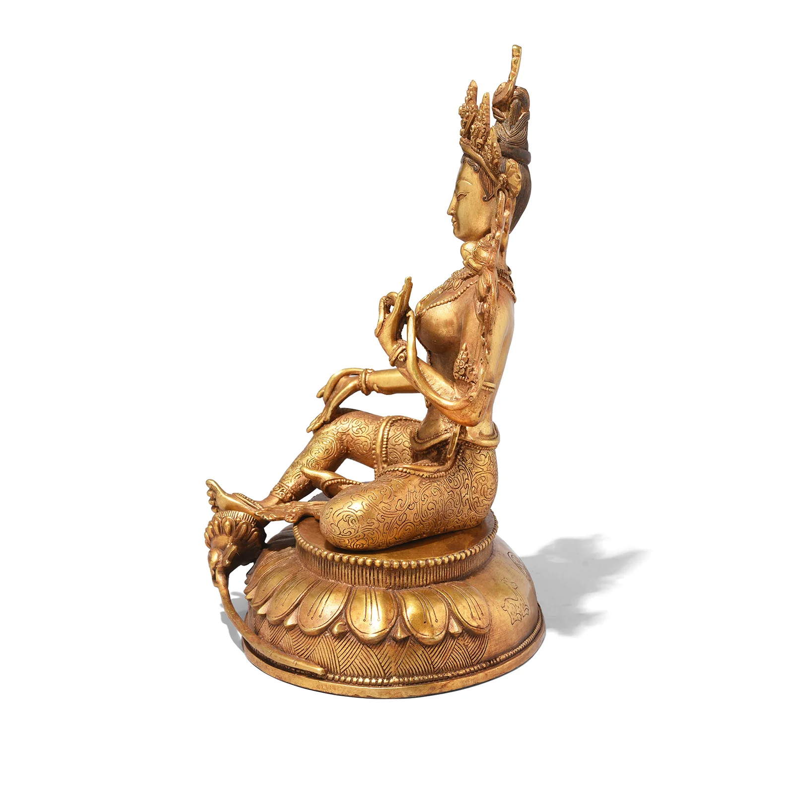 Small Gilt Bronze Statue Of The Tibetan Goddess Tara - Image 5