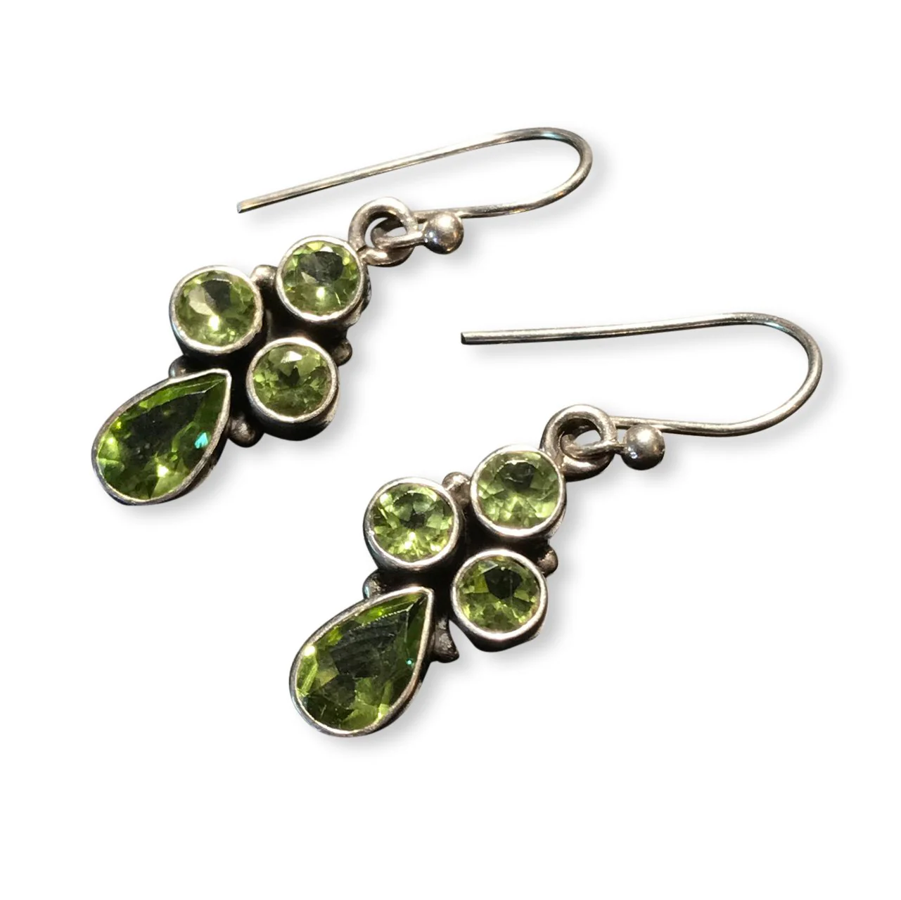Silver and Peridot Earrings - From Rajasthan - Image 2