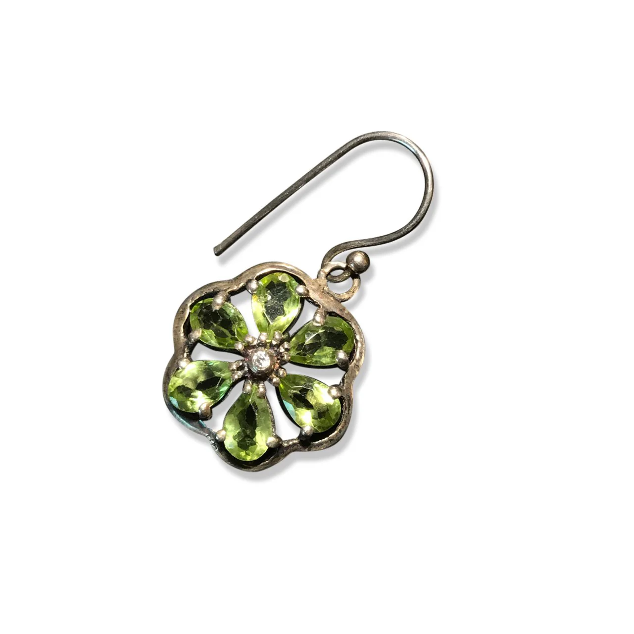 Silver and Peridot Earrings - From Rajasthan - Image 3