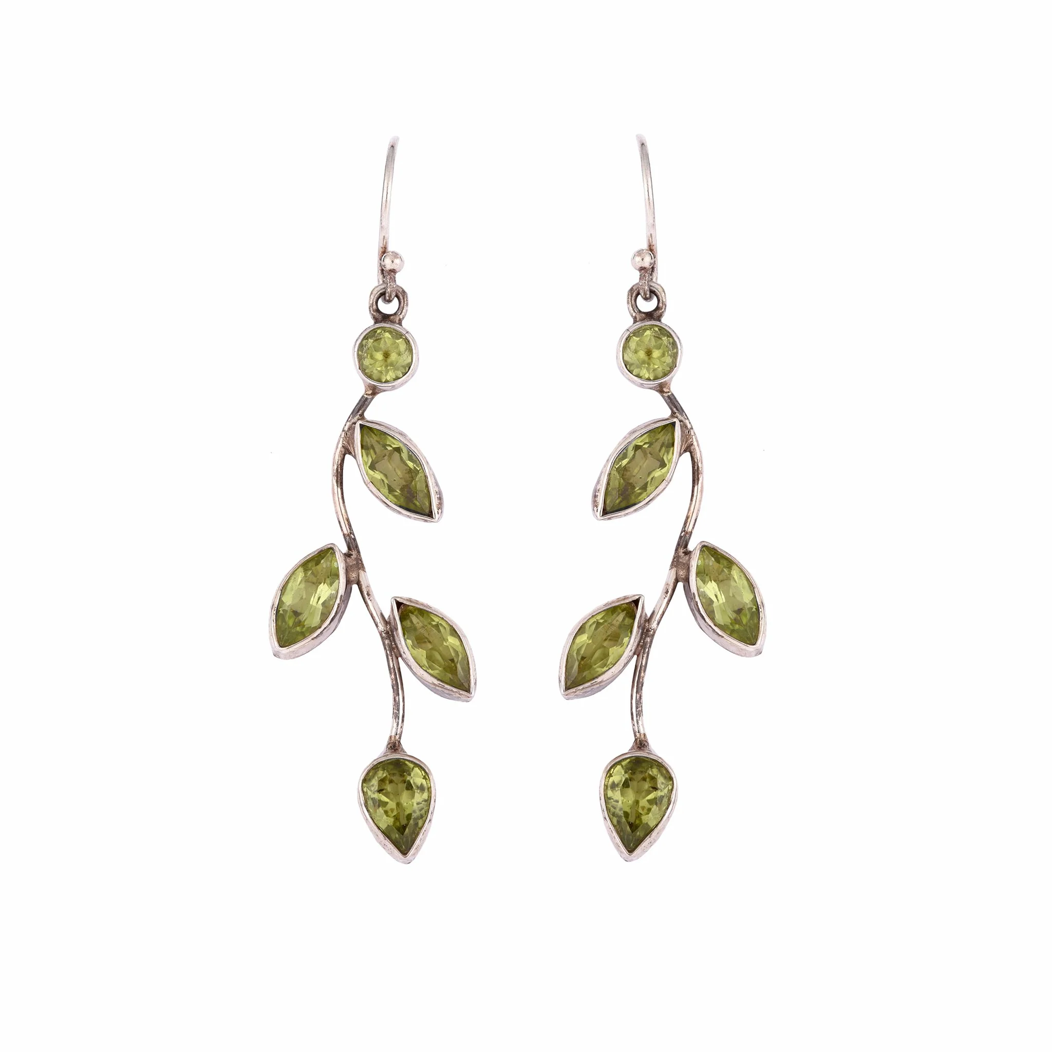 Silver and Peridot Earrings - From Rajasthan - Image 4