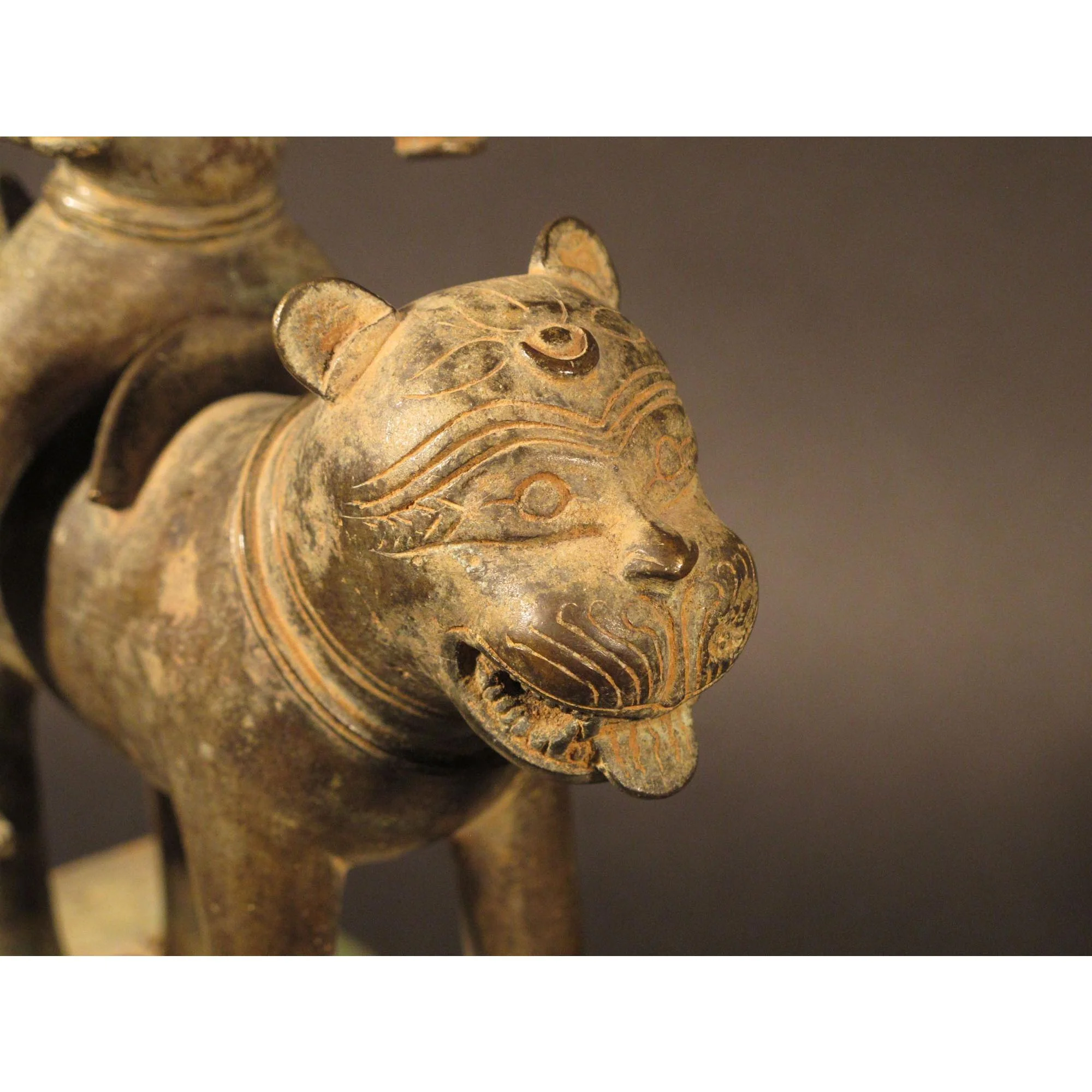 A Rare Bronze Statue of Surya the Sun God, Riding a Tiger - 18thC - Image 3