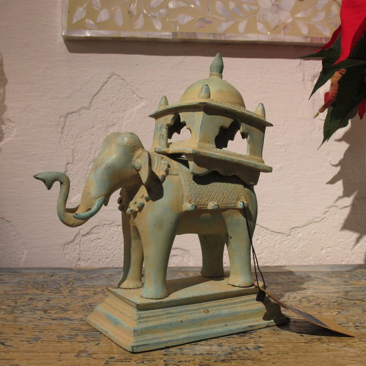 Verdigris Brass Elephant Statue from Andra Pradesh - Image 3