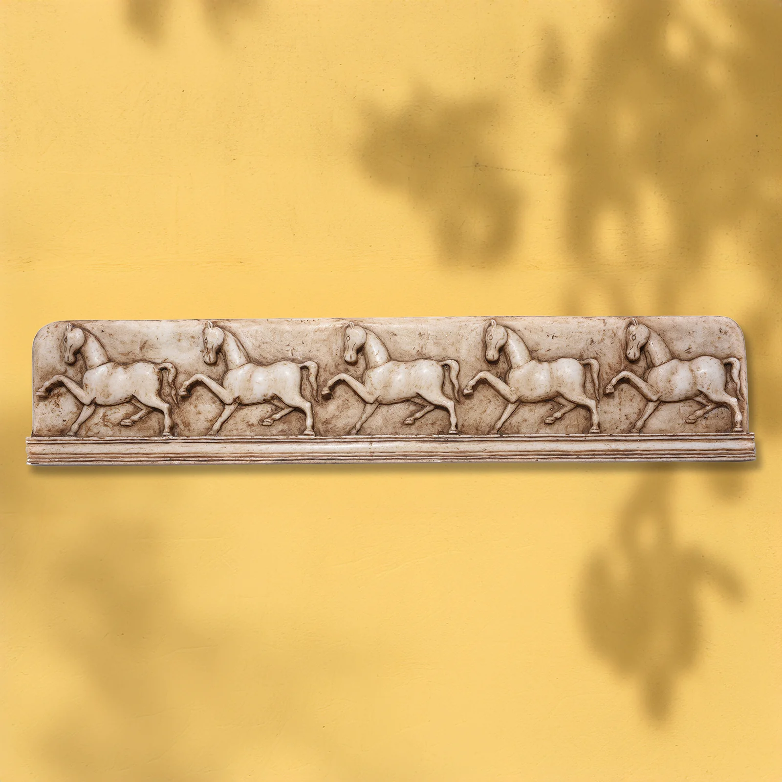 Mughal Style White Marble Horse Panel (Left Facing)