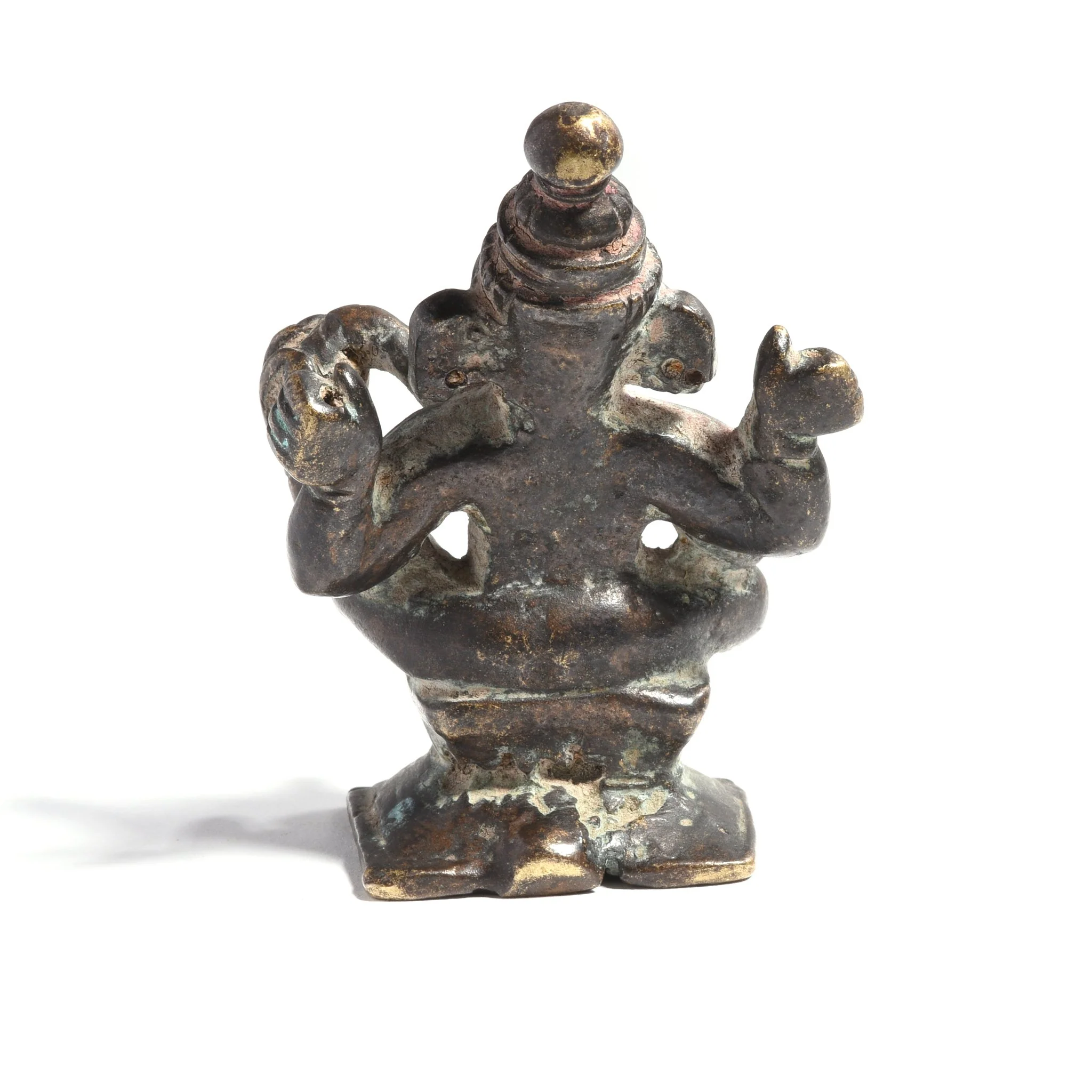 Brass Miniature Votive Statue Of Lord Ganesh - 19thC - Image 4
