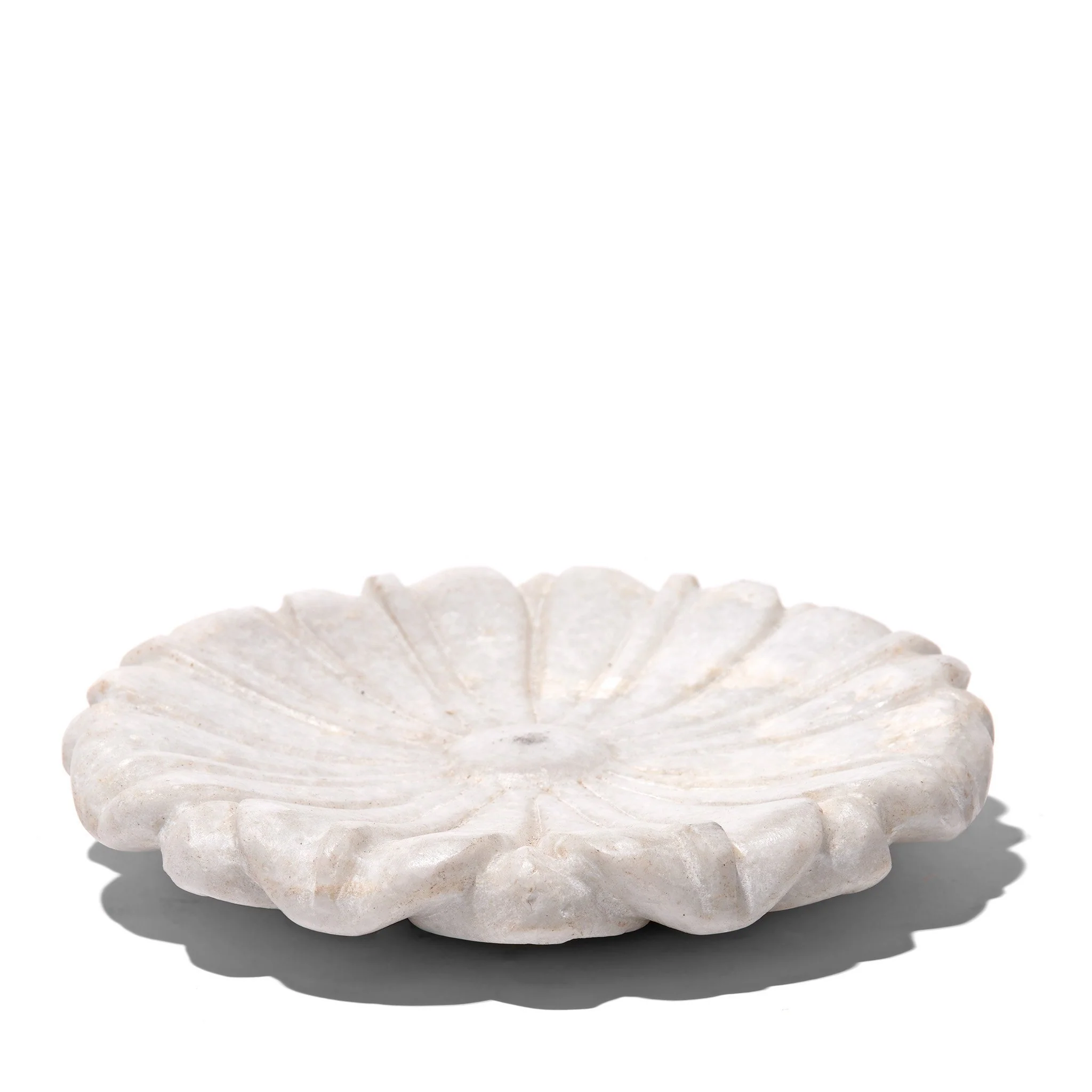 Hand Carved Marble Dish - Flower Design