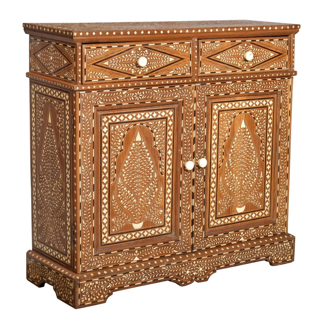 Bone Inlay Sideboard - Teakwood - 19thC