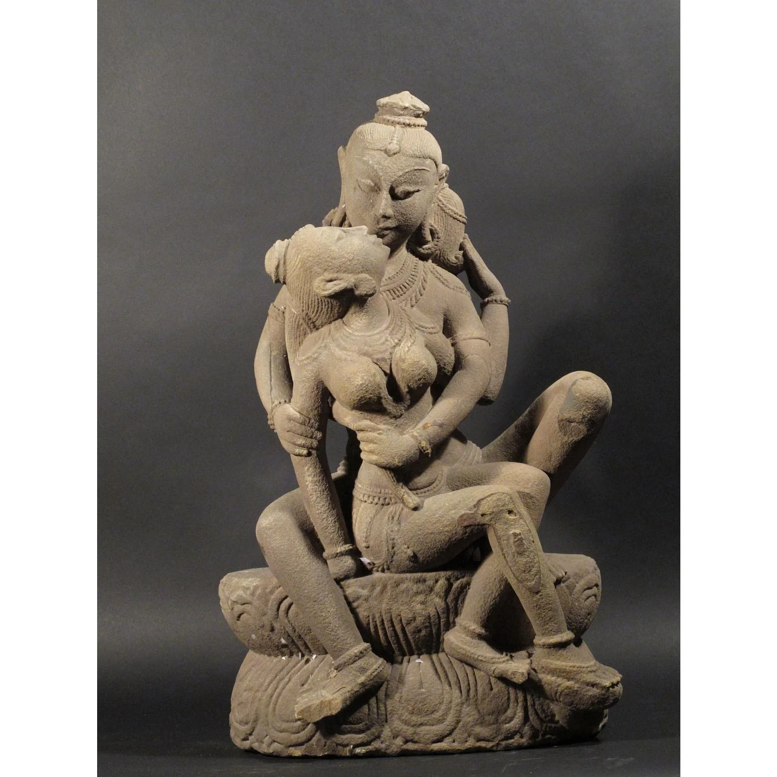 Museum Quality Stone Carving of Shiva & Parvati