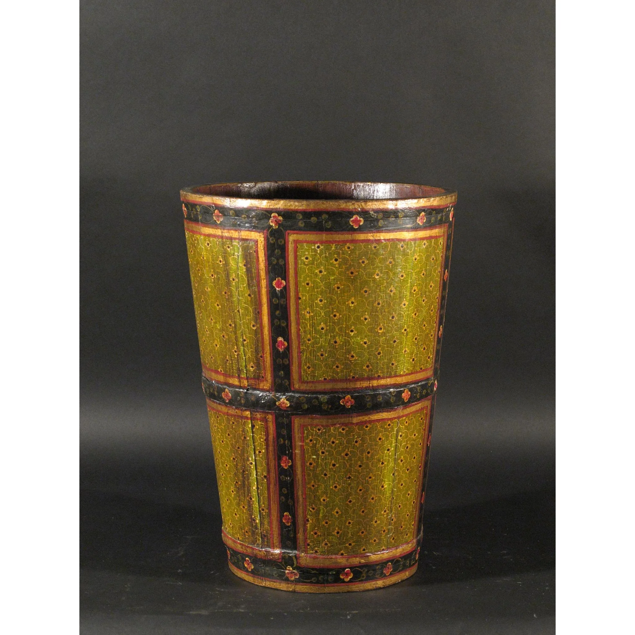 Painted Wooden Bin From Rajasthan - Image 2