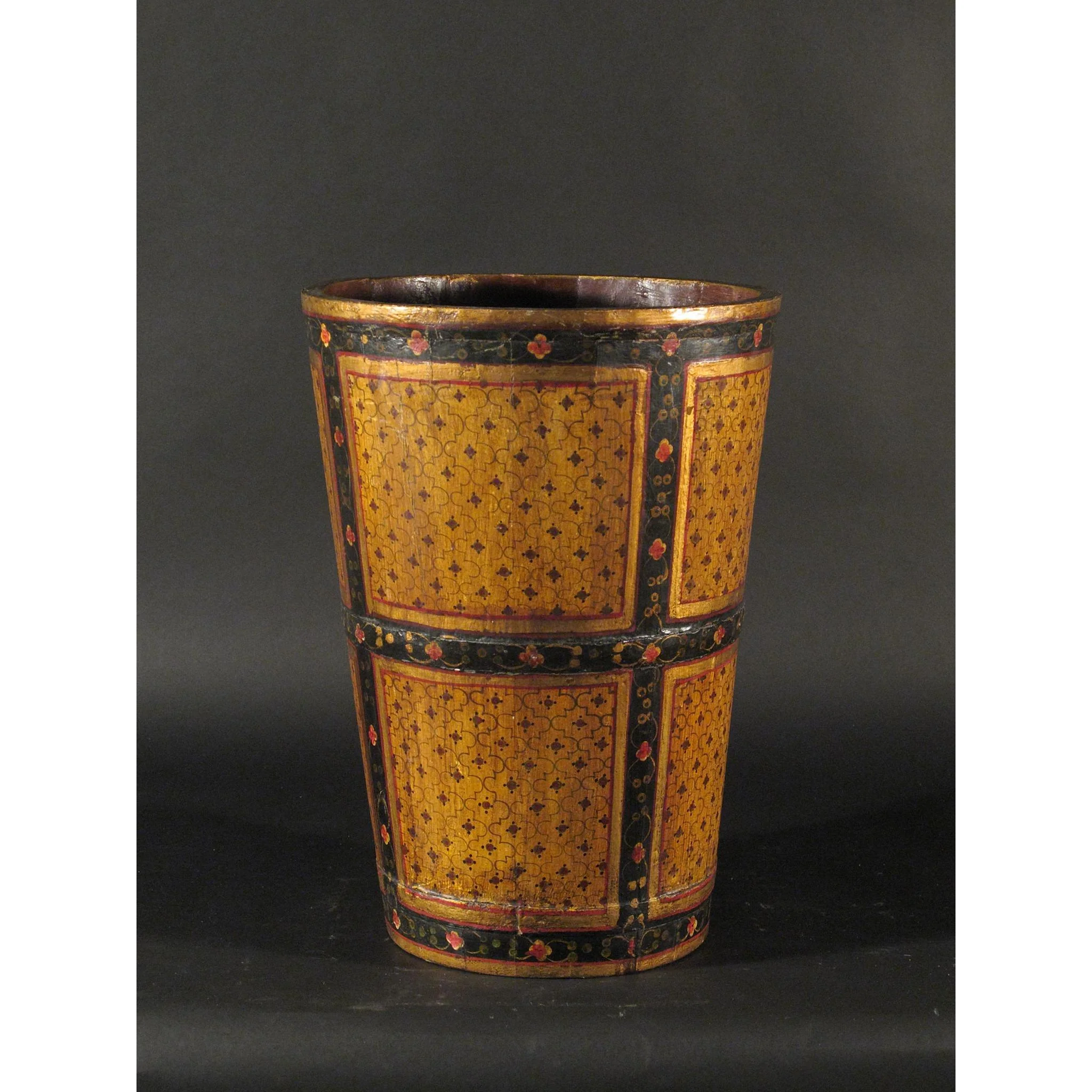 Painted Wooden Bin From Rajasthan - Image 3