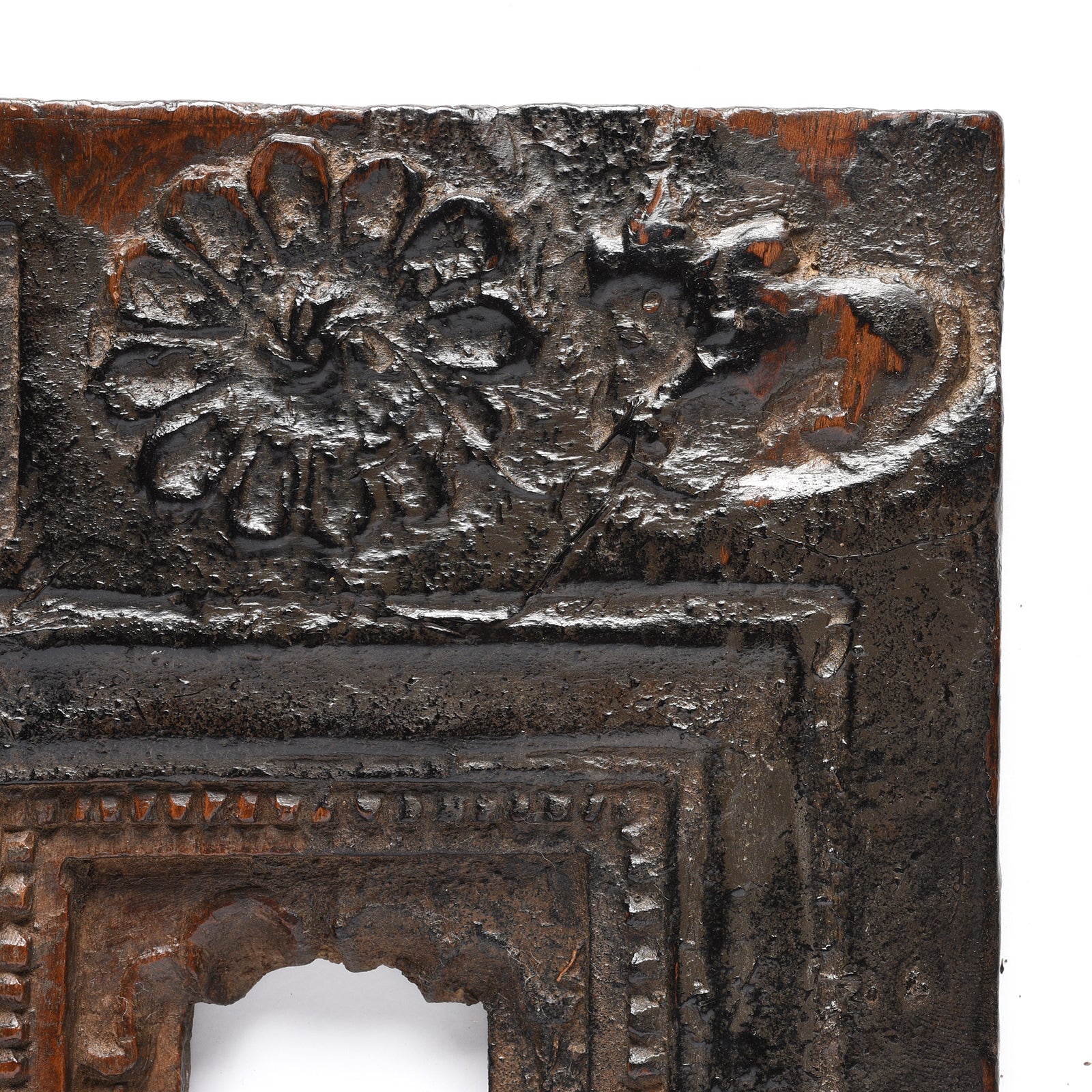 Carved Teak Votive Panel From Andhra Pradesh - Early 20th Century - Image 3