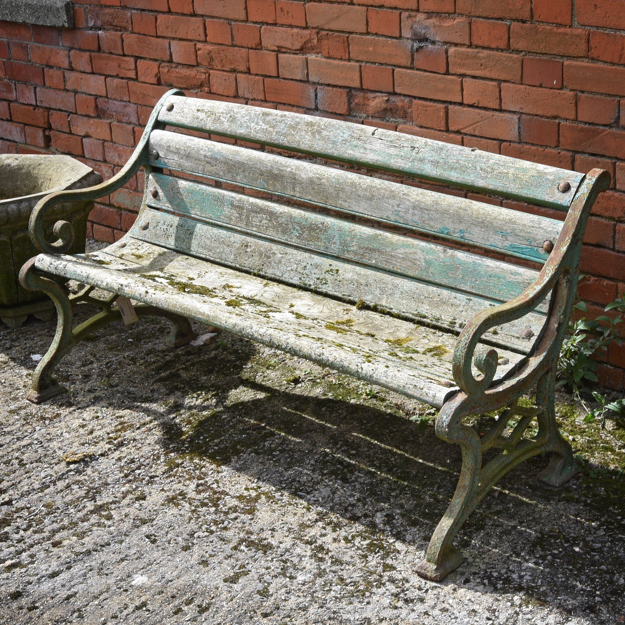 Old Cast Iron Garden Bench - Early 20thC - Image 5