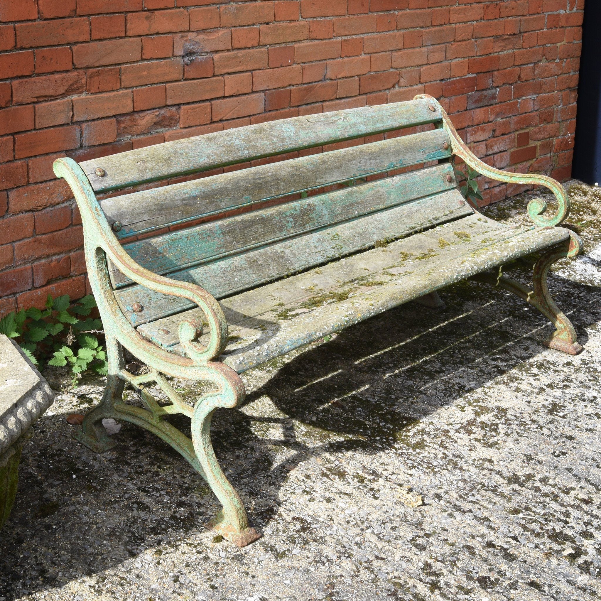 Old Cast Iron Garden Bench - Early 20thC - Image 6