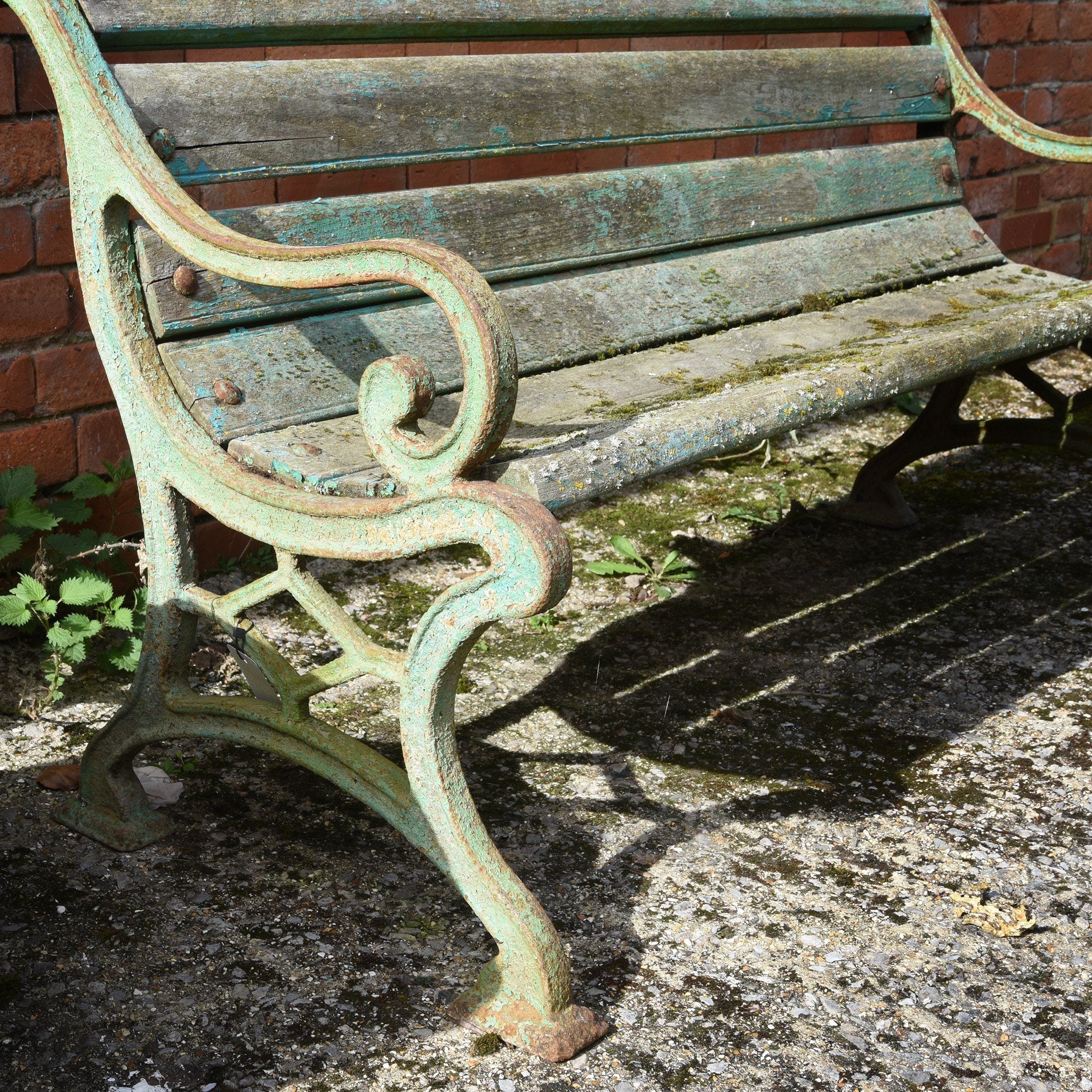 Old Cast Iron Garden Bench - Early 20thC - Image 7