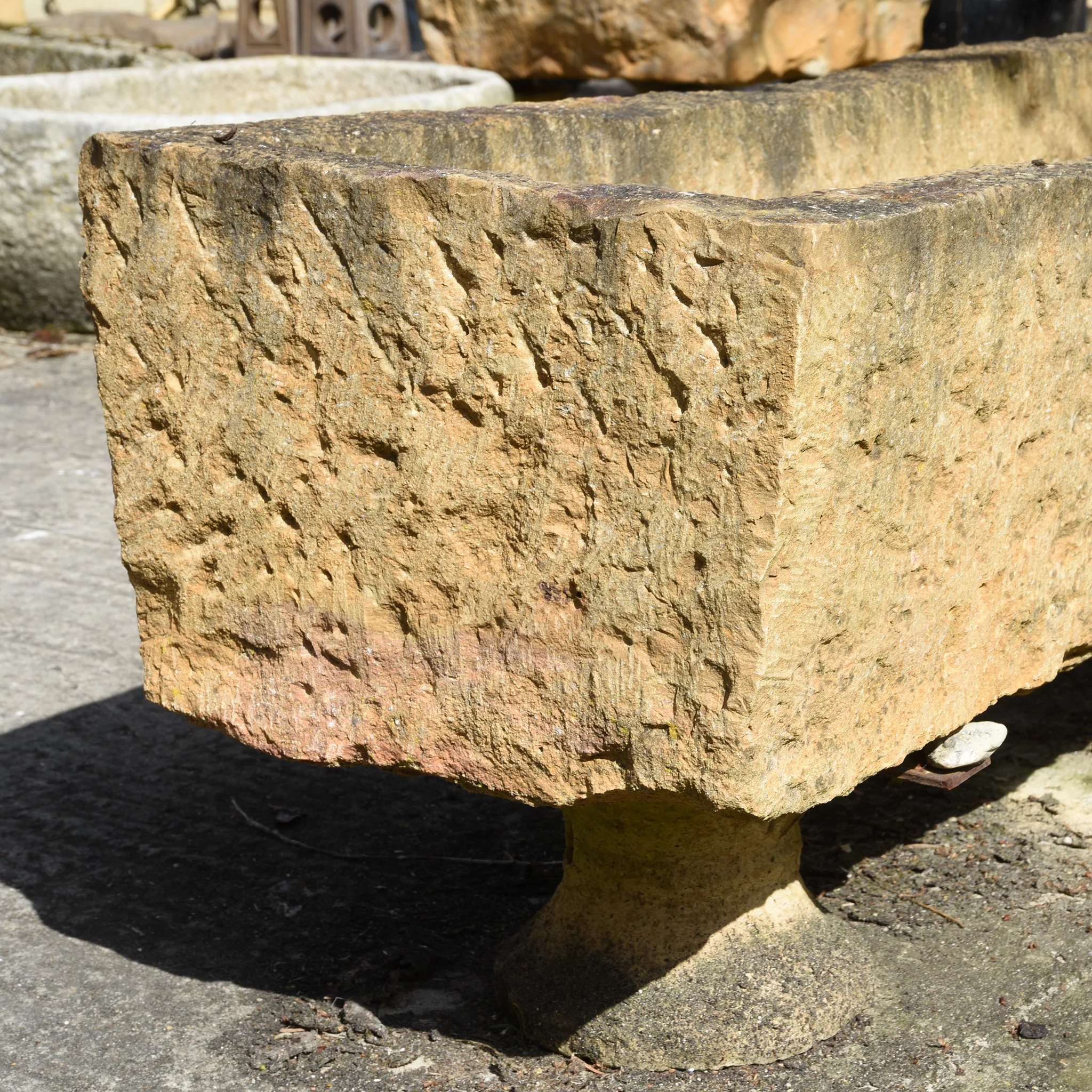 Carved Stone Water Channel - 19thC - With Feet - Image 3
