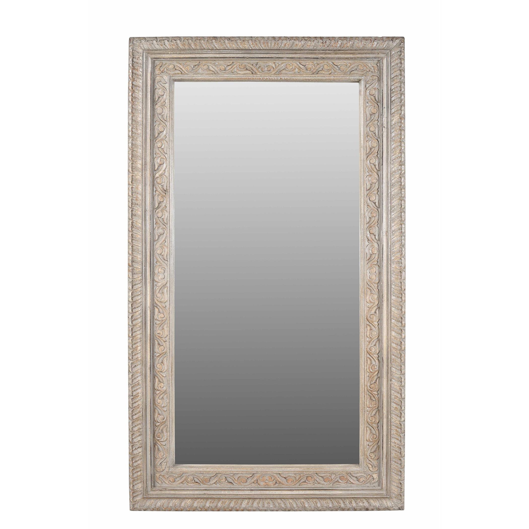 Carved Mango Wood Mirror Frame with Painted Finish
