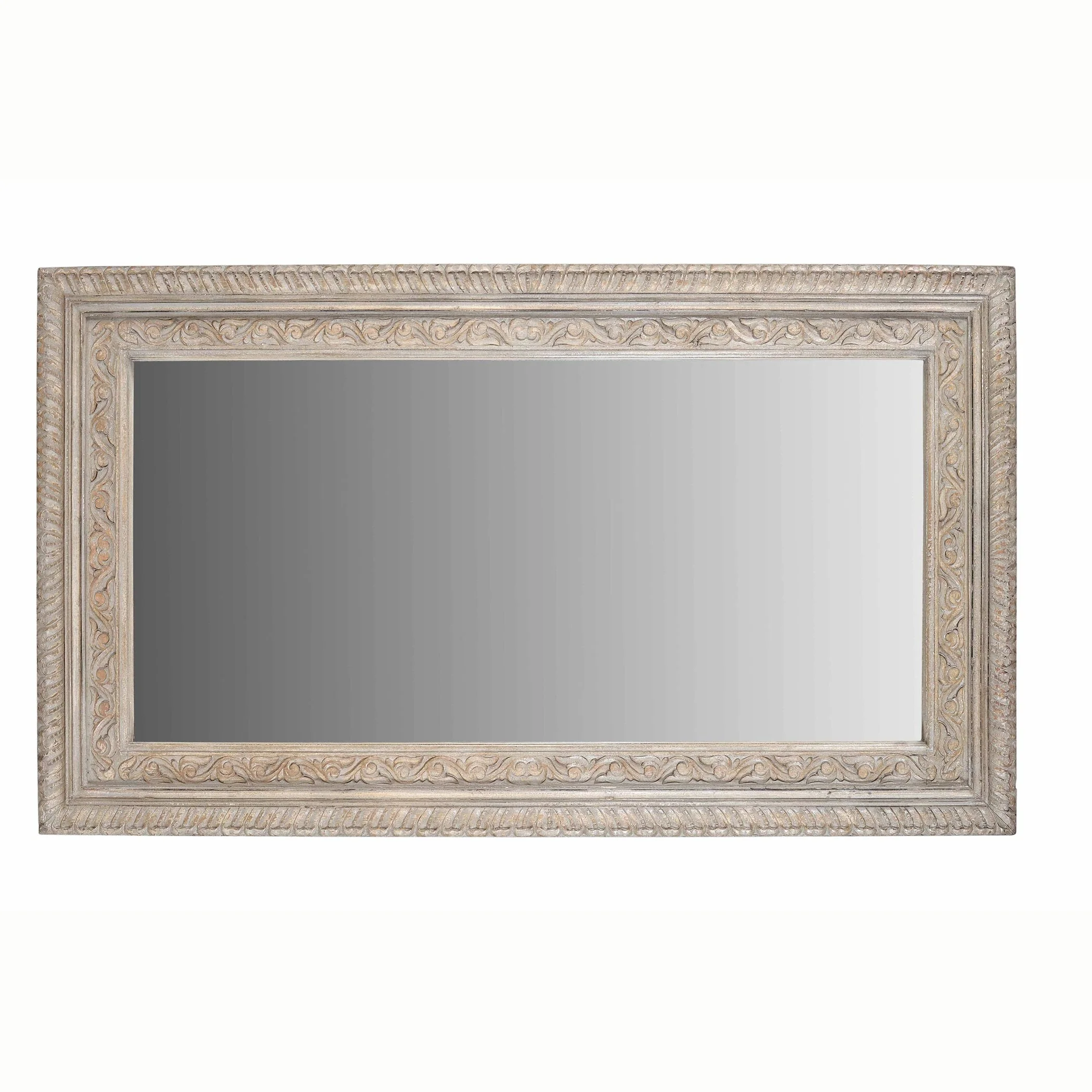Carved Mango Wood Mirror Frame with Painted Finish - Image 2