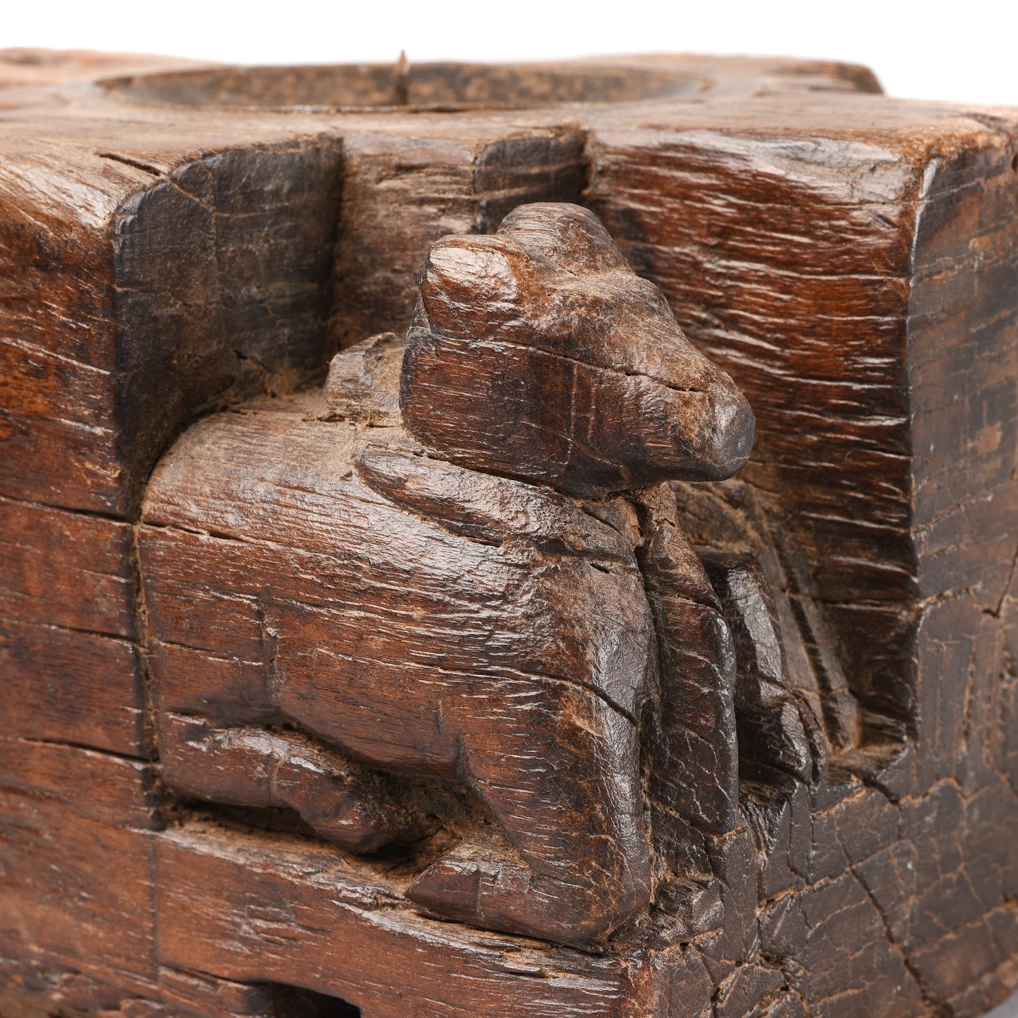 Old Wood Candle Stand From South India - 19thC - Image 2