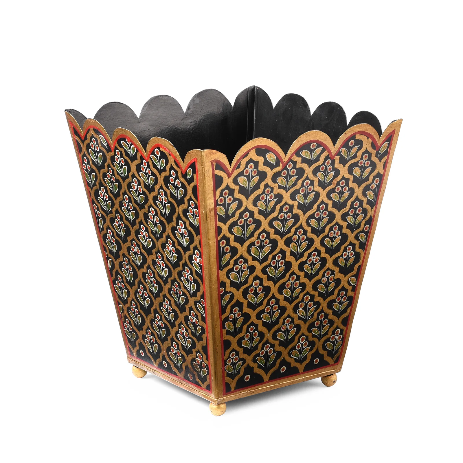 Painted Toleware Waste Paper Bin / Planter - Image 4