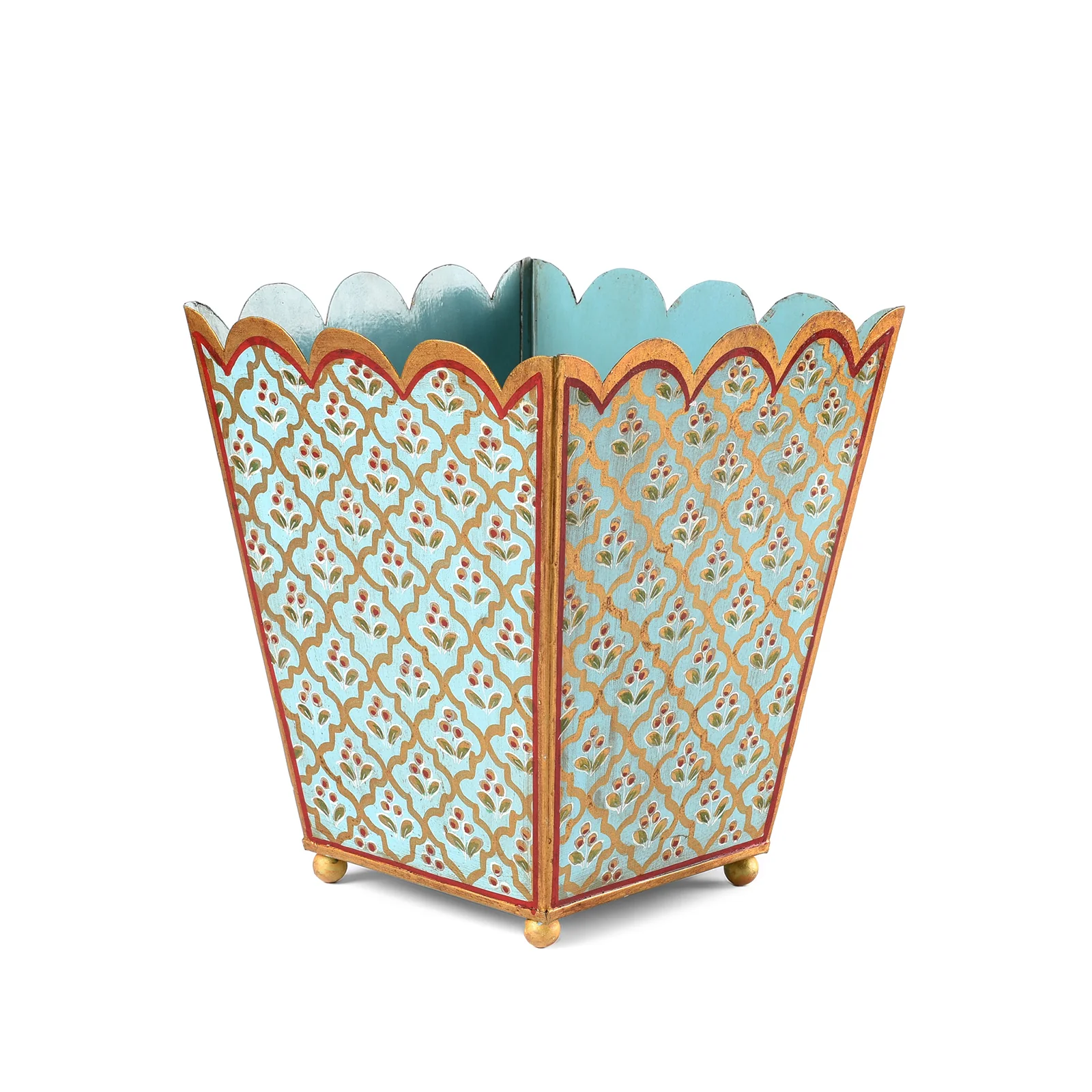 Painted Toleware Waste Paper Bin / Planter - Image 7