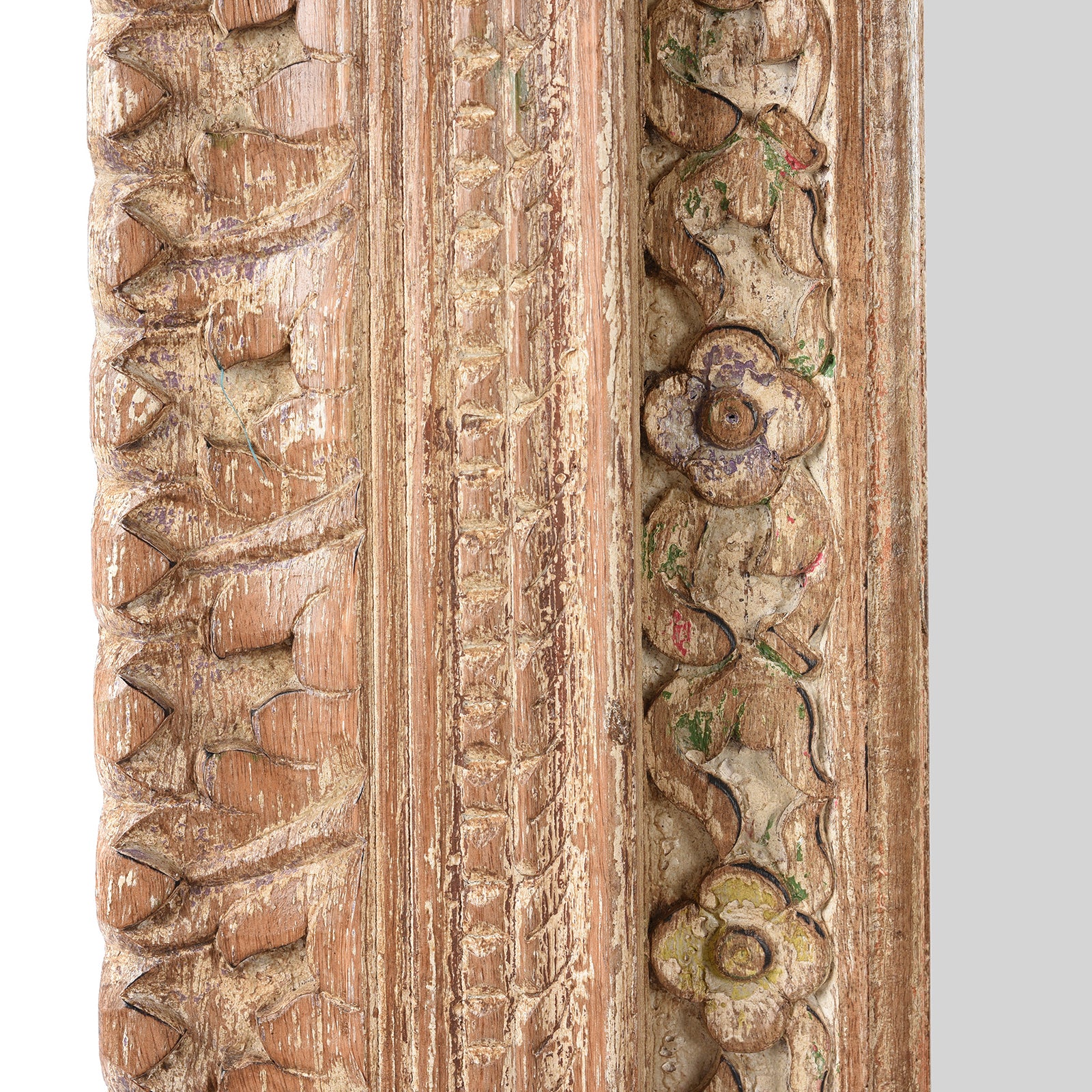 Carved Large Mihrab Mirror - Limed And Painted Finish - Image 5
