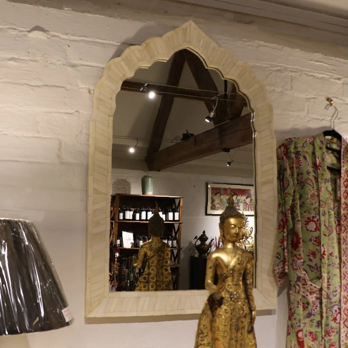 Indian Bone Inlay Mirror - Image 2