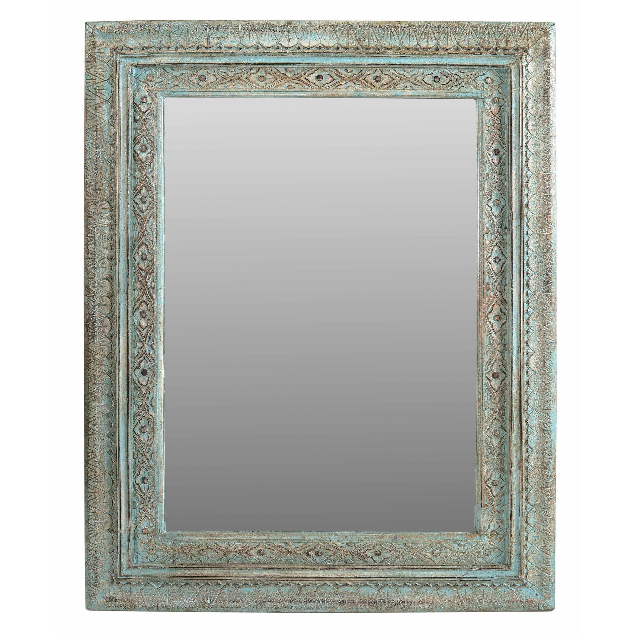 Carved Mango Wood Mirror