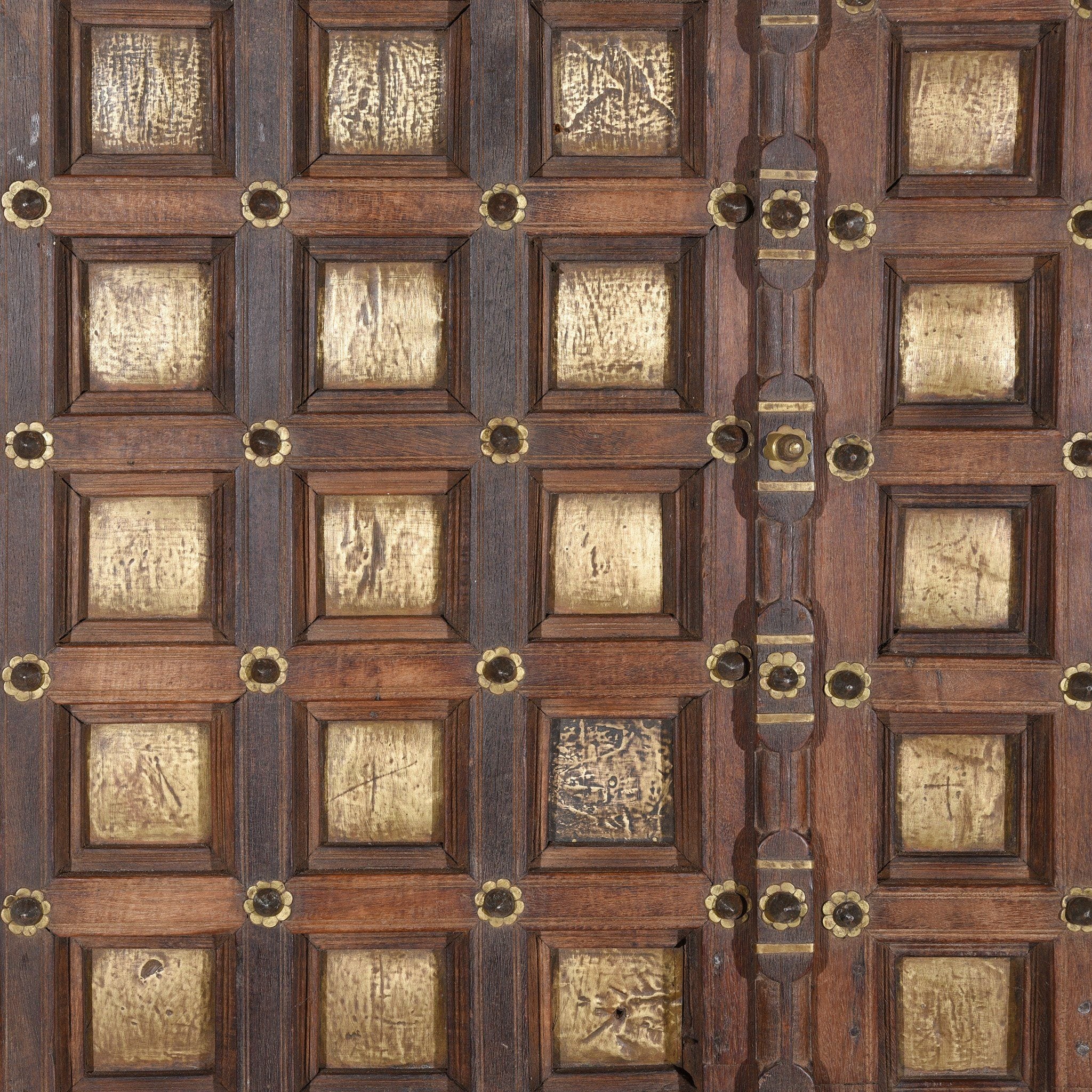 Rosewood & Brass Doors from Ajmer - 19thC - Image 2