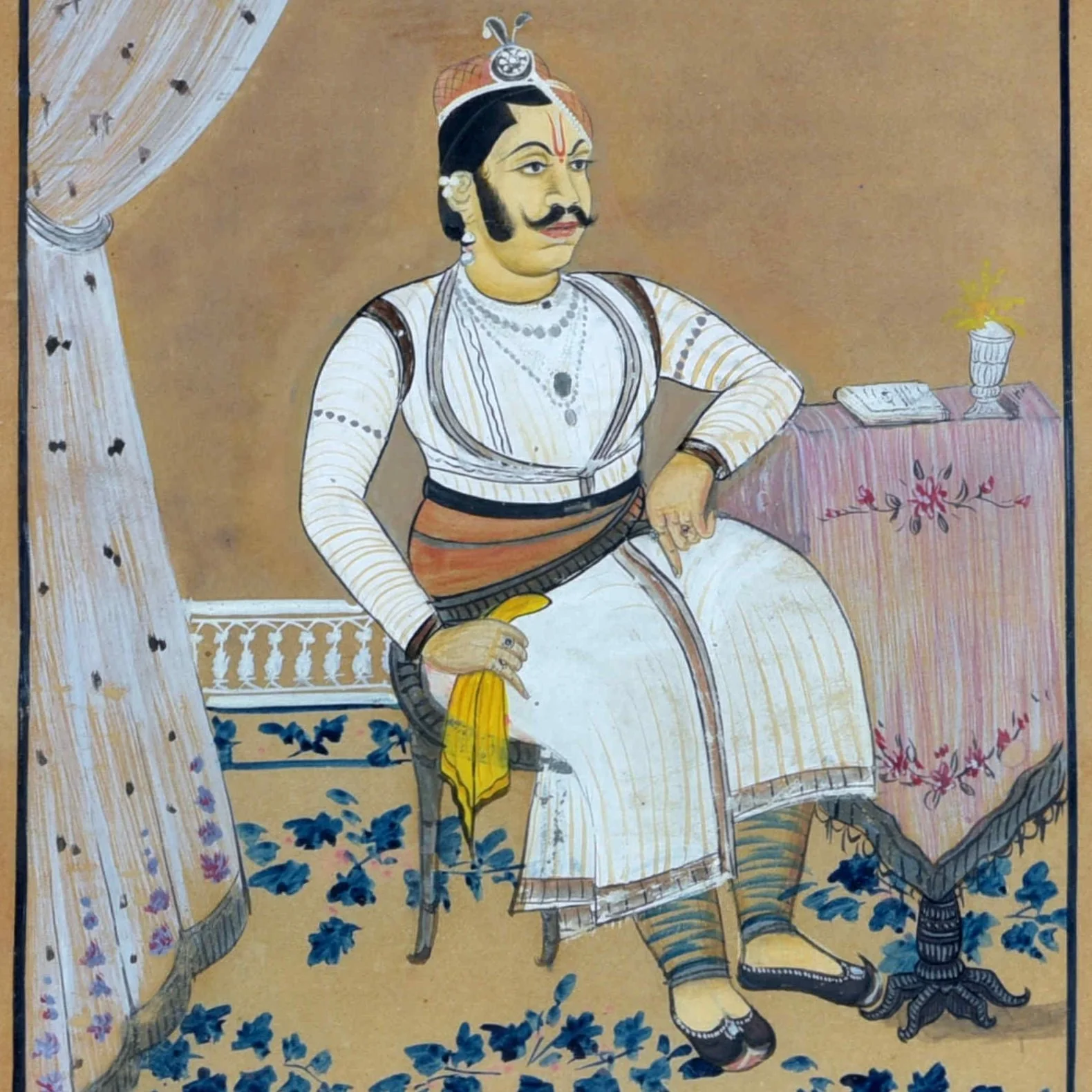 Watercolour Painting of a Maharajah - Ca 90 yrs old - Image 2