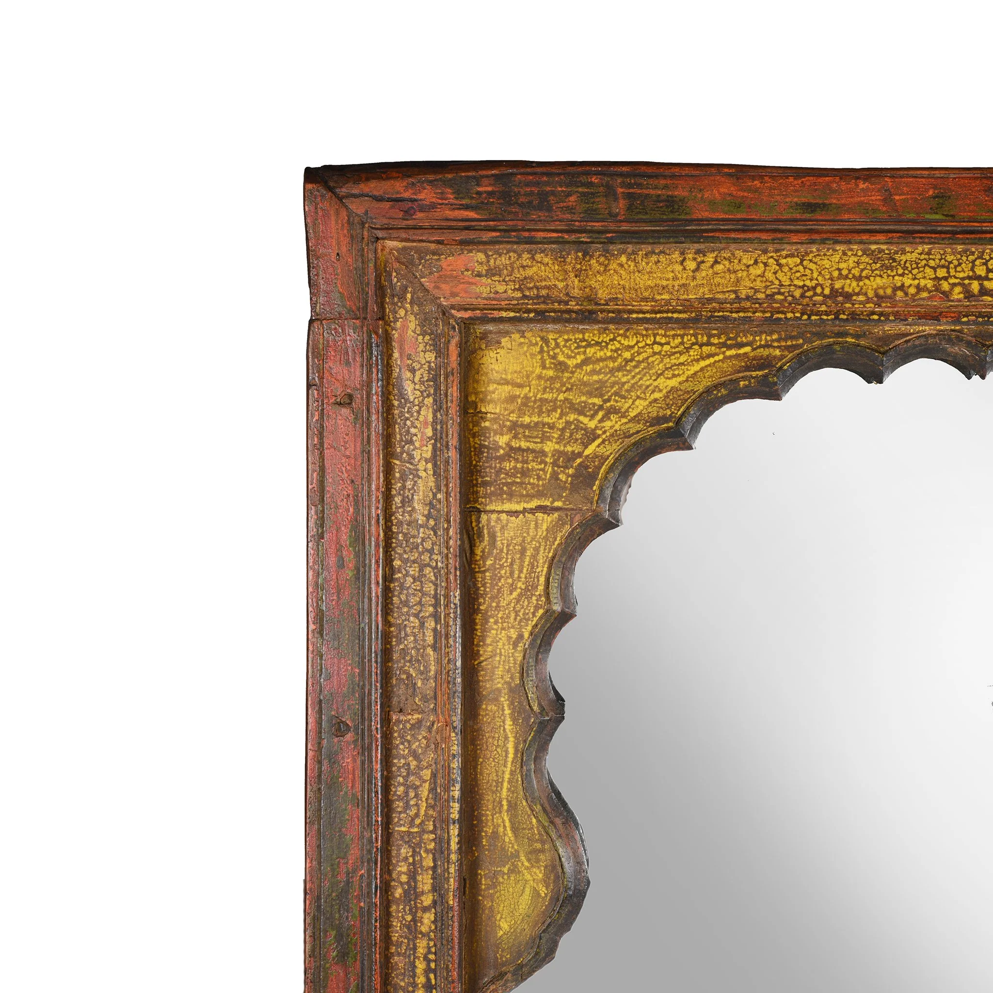 Mirror Made From An Old Indian Painted Window - 19thC - Image 2
