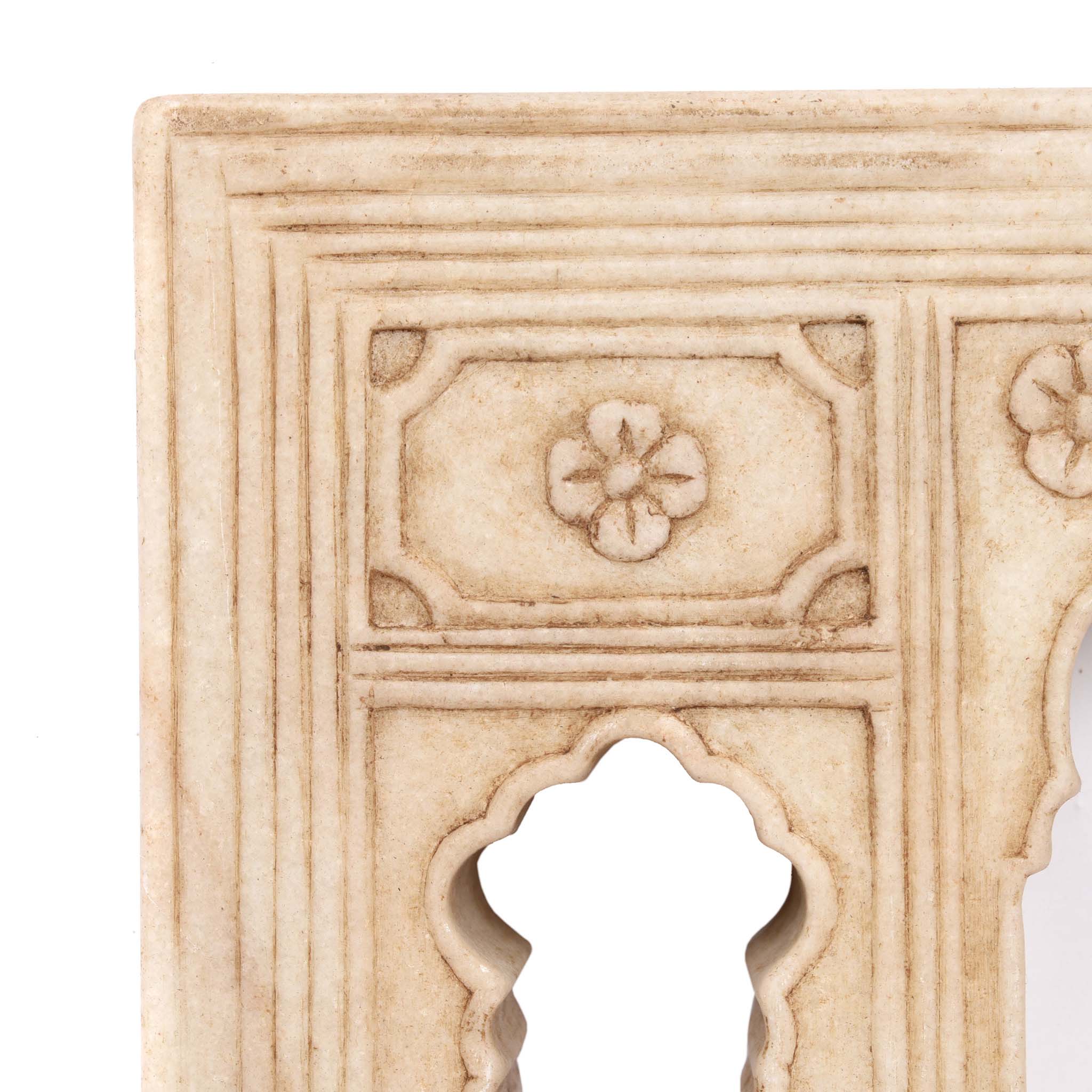 Mughal Style White Marble Lamp Niche - Double Sided - Image 5