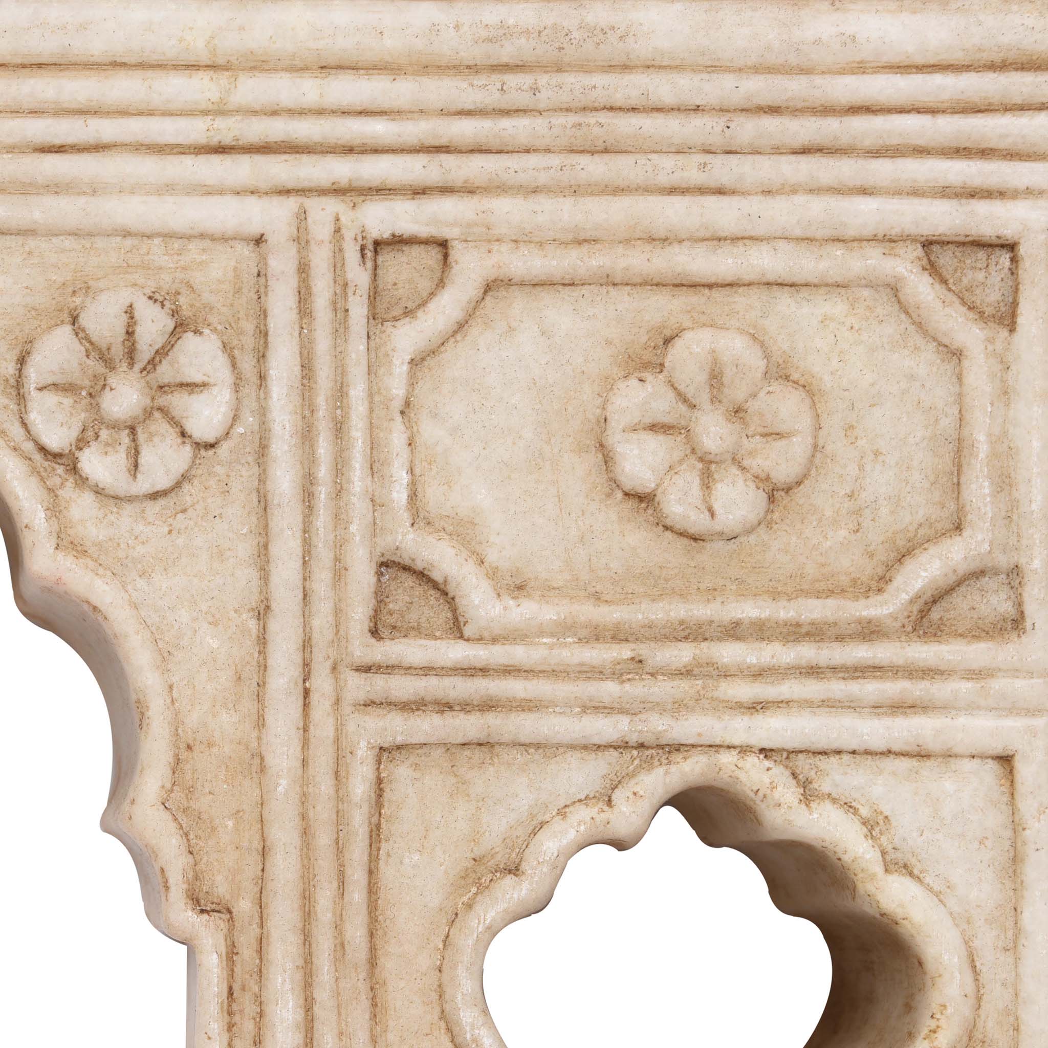 Mughal Style White Marble Lamp Niche - Double Sided - Image 6