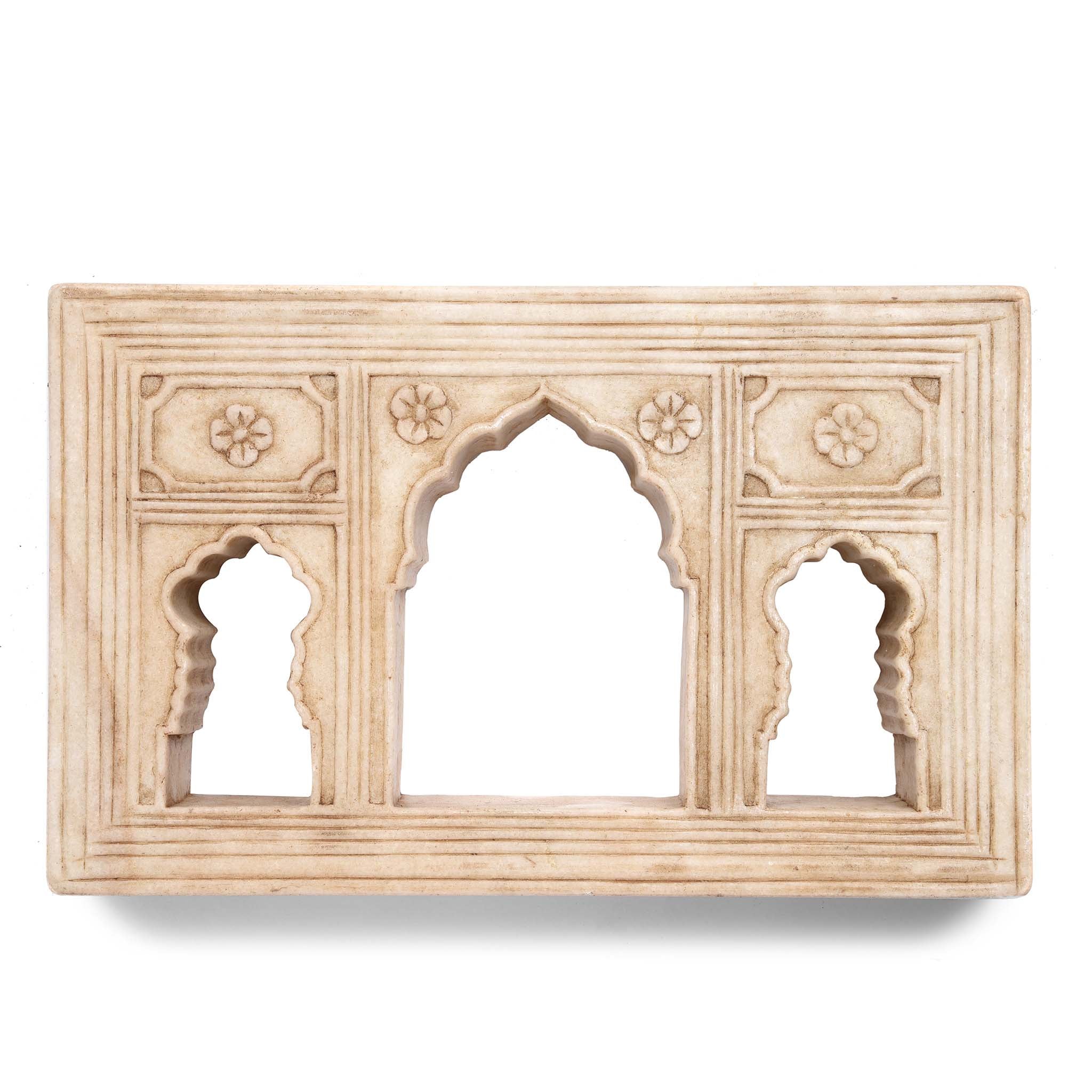 Mughal Style White Marble Lamp Niche - Double Sided - Image 7