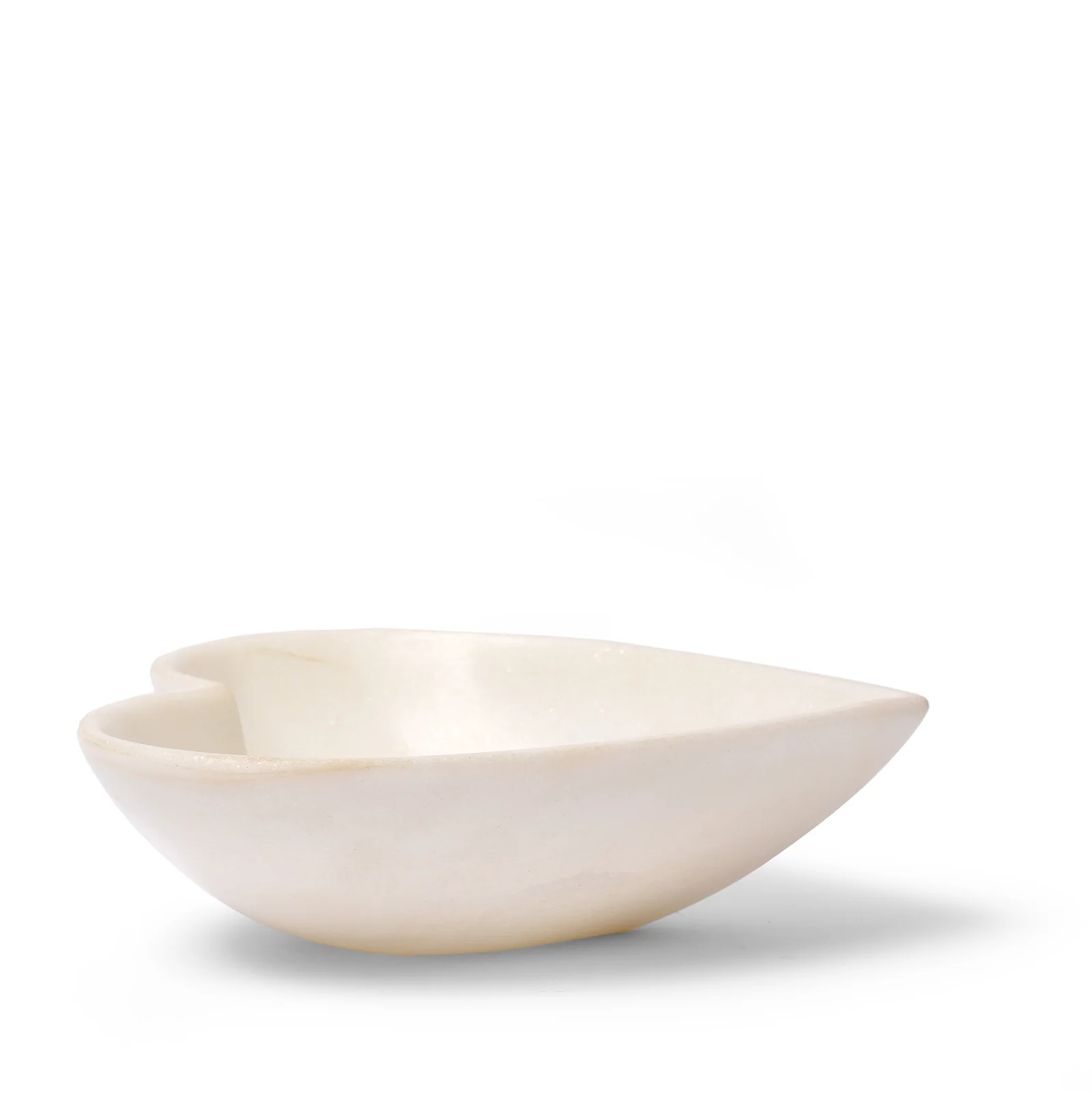 Hand Carved White Marble Heart Shaped Bowl - Image 4