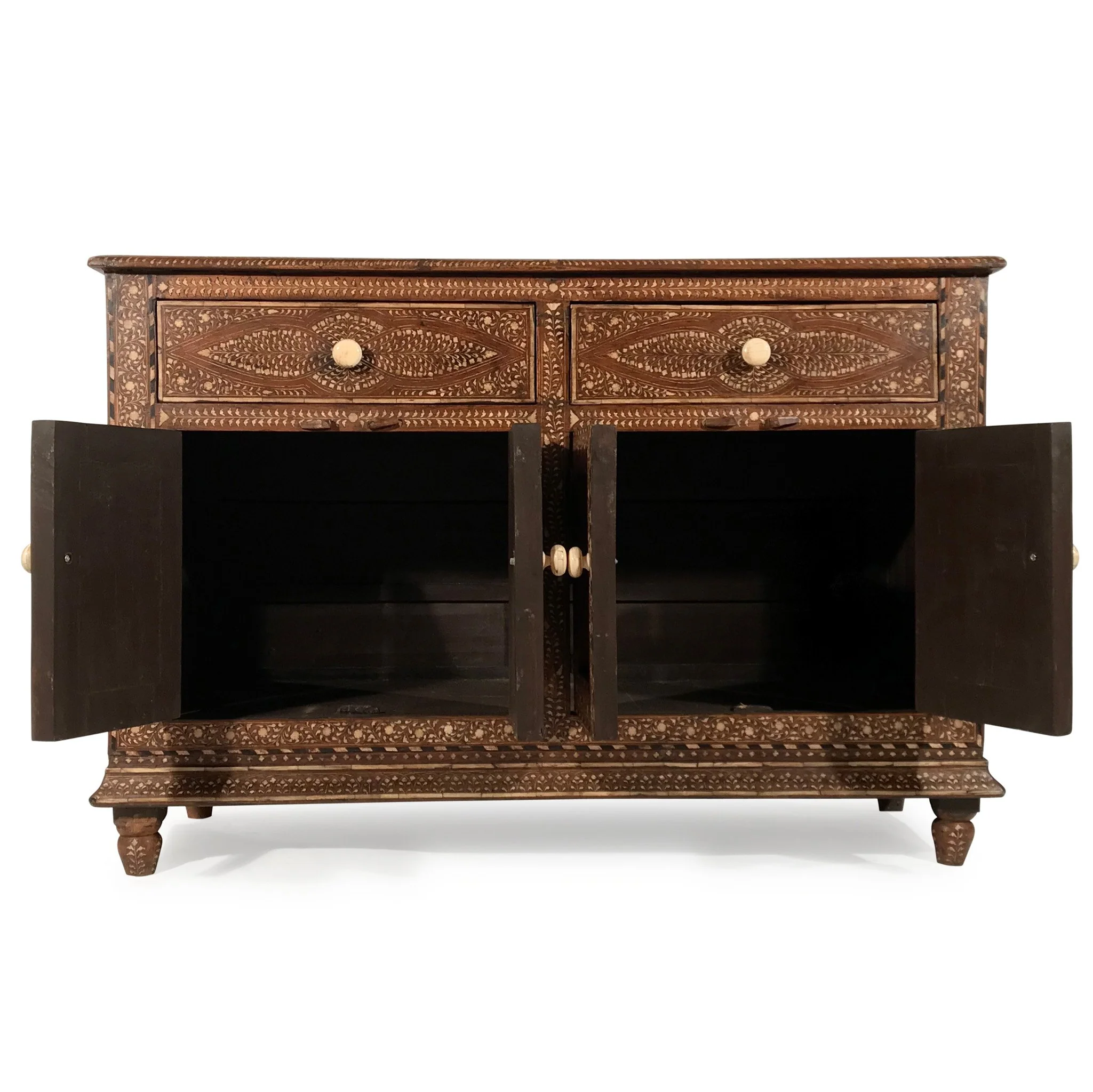 Antique Bone Inlay Sideboard - Ca 1920 - Image 4