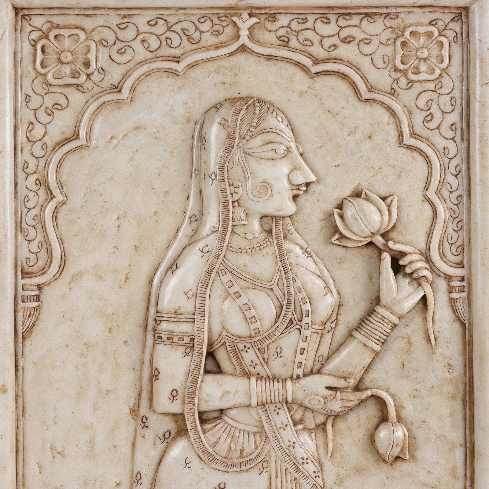 Carved Marble Maharaja & Maharani Panels - Image 13