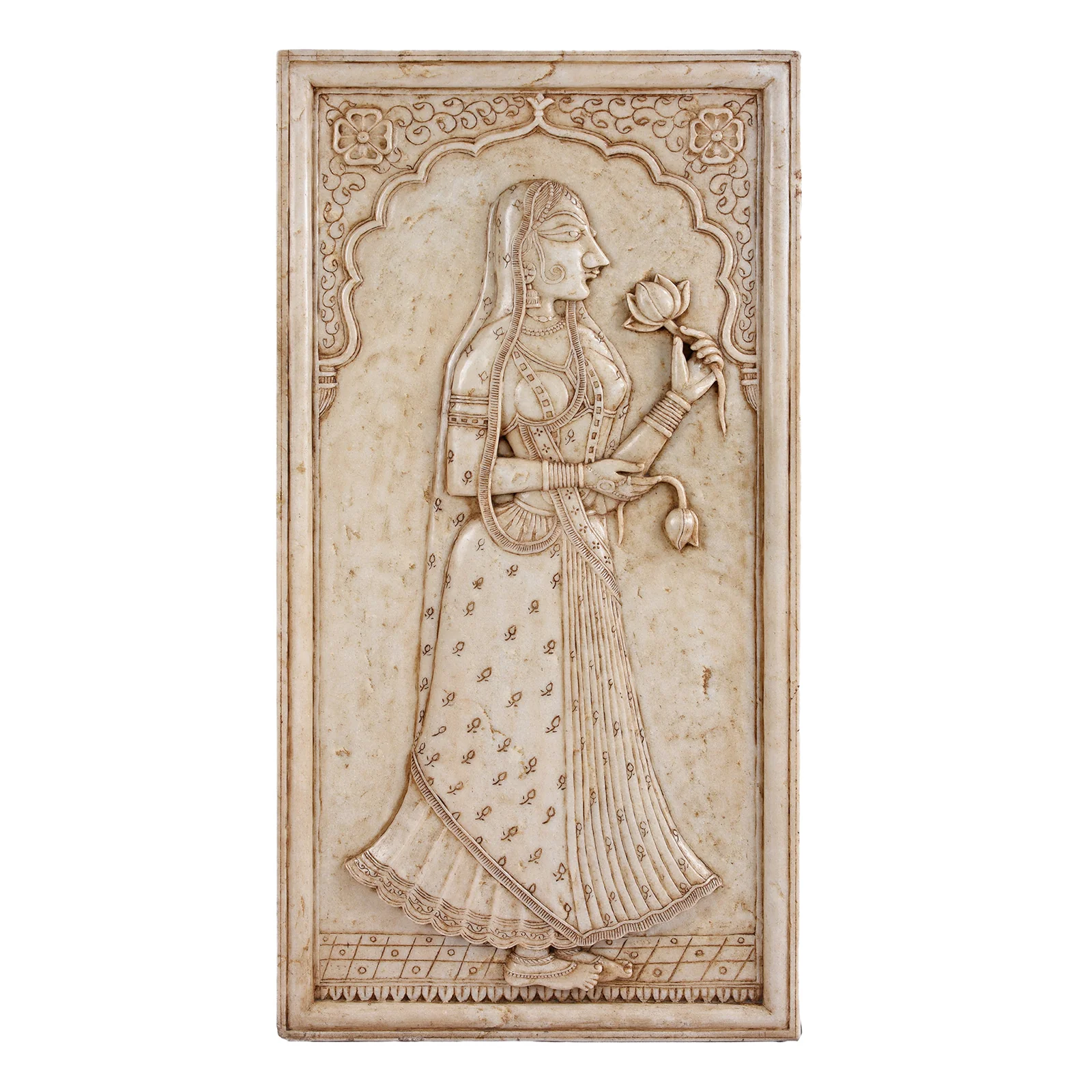 Carved Marble Maharaja & Maharani Panels - Image 4