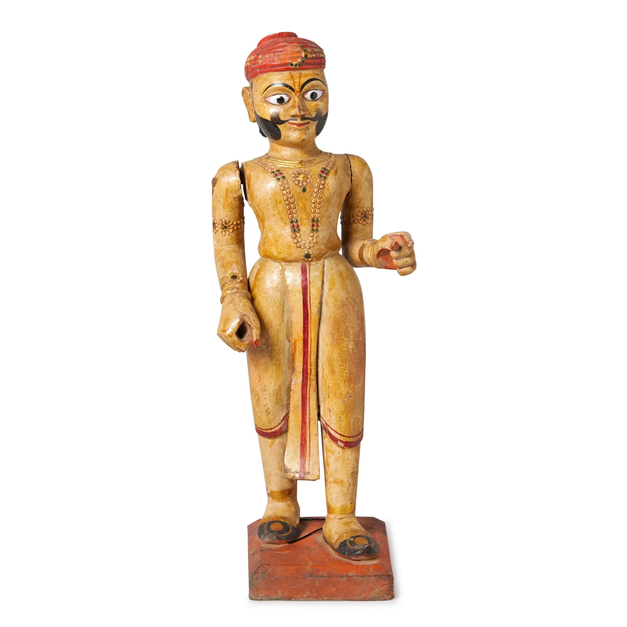 Beautifully Painted Jain Figure From Bikaner - 19thC